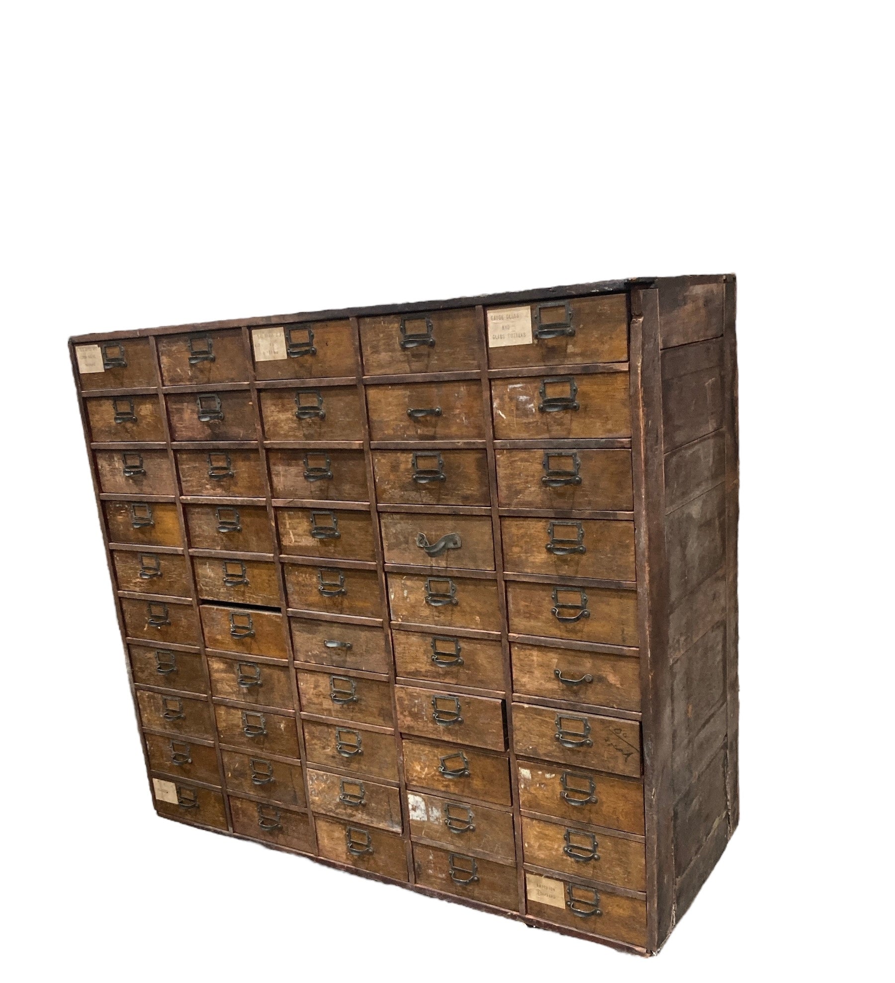 Vintage Wooden Catalog Cabinet