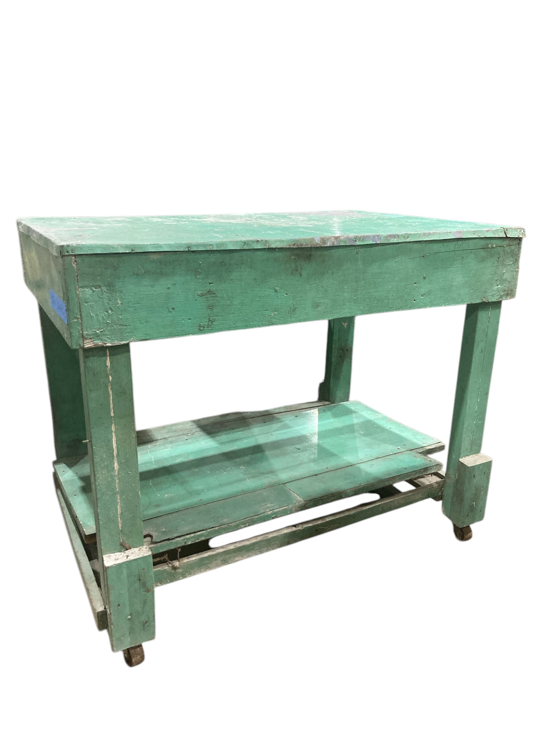 Wooden Workbench on Wheels