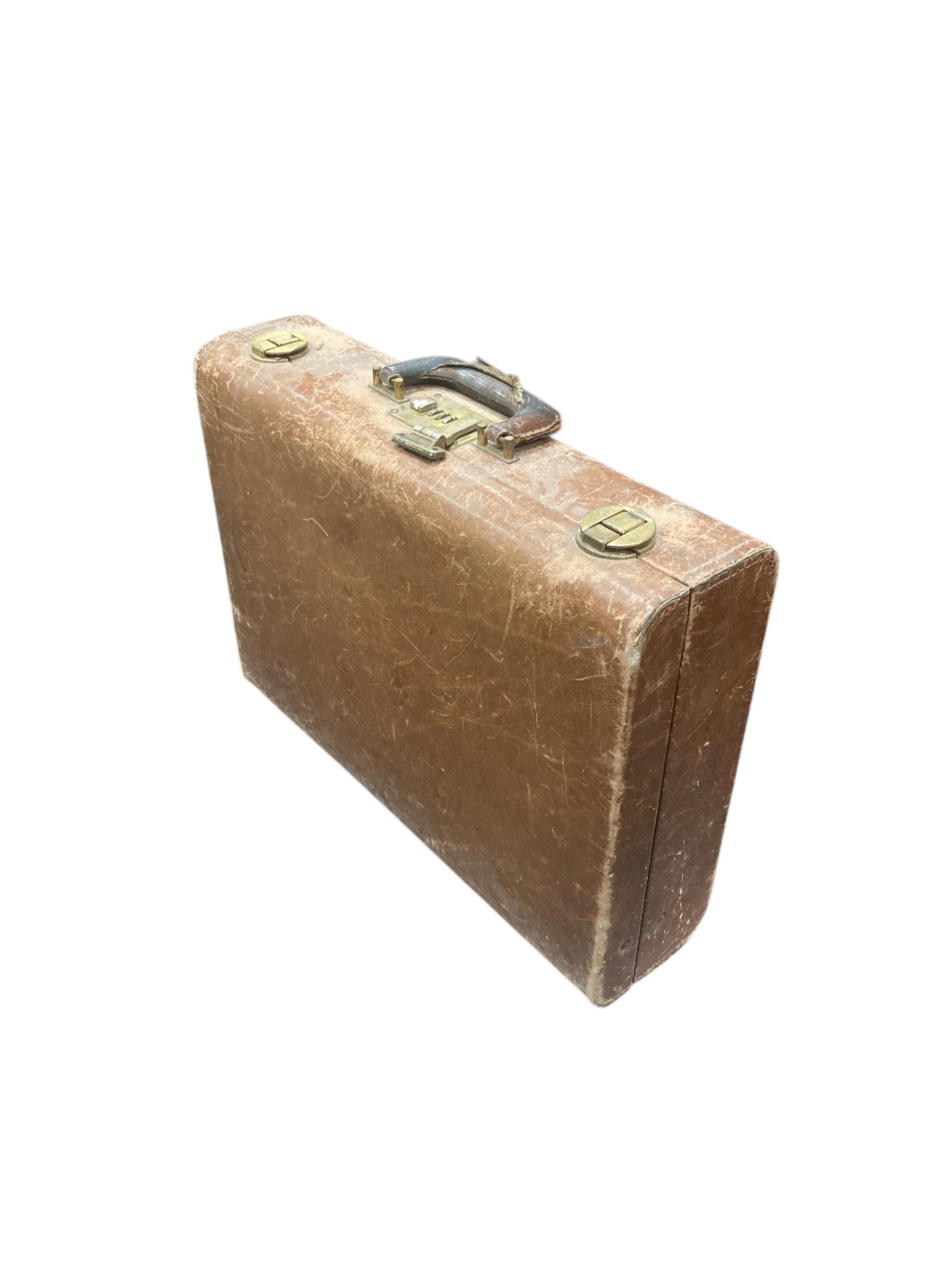 Vintage Cowhide Leather Suitcase- Made by Mutual