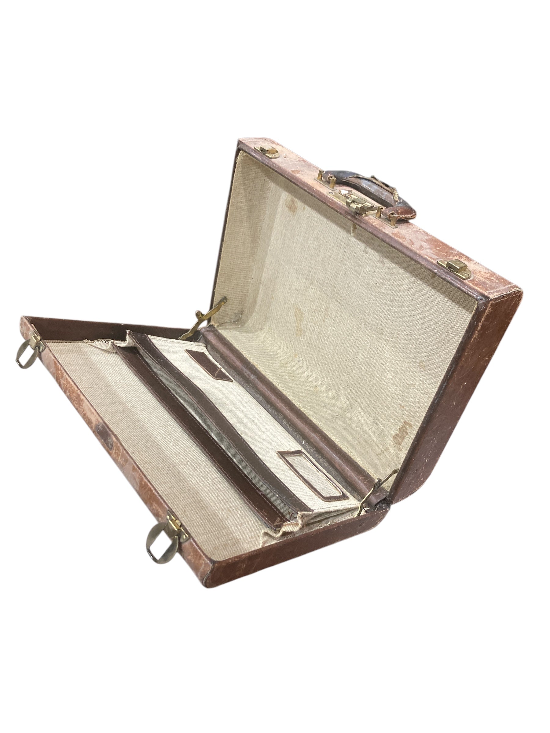 Vintage Cowhide Leather Suitcase- Made by Mutual