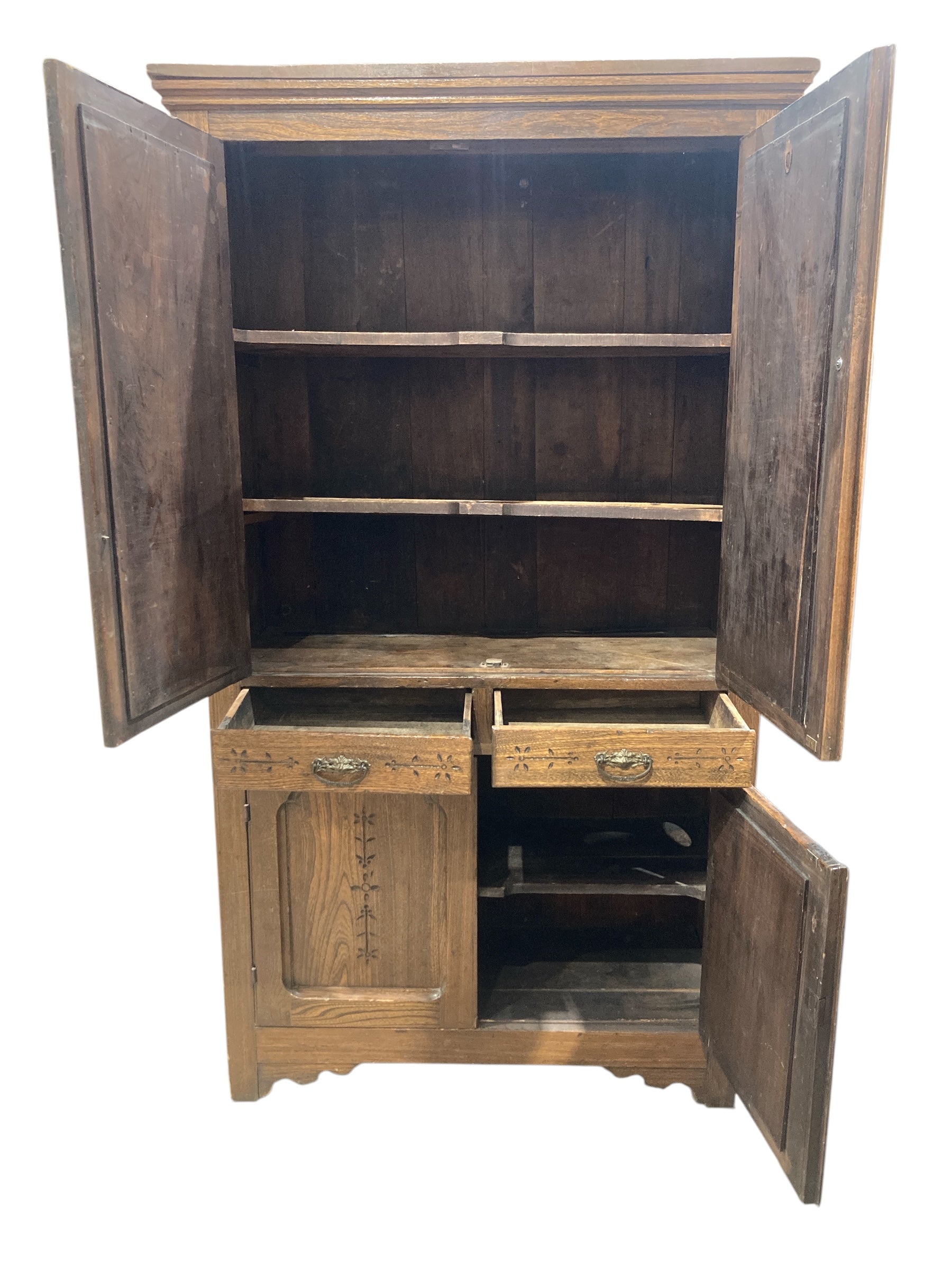 Antique Two Body Pie Cabinet