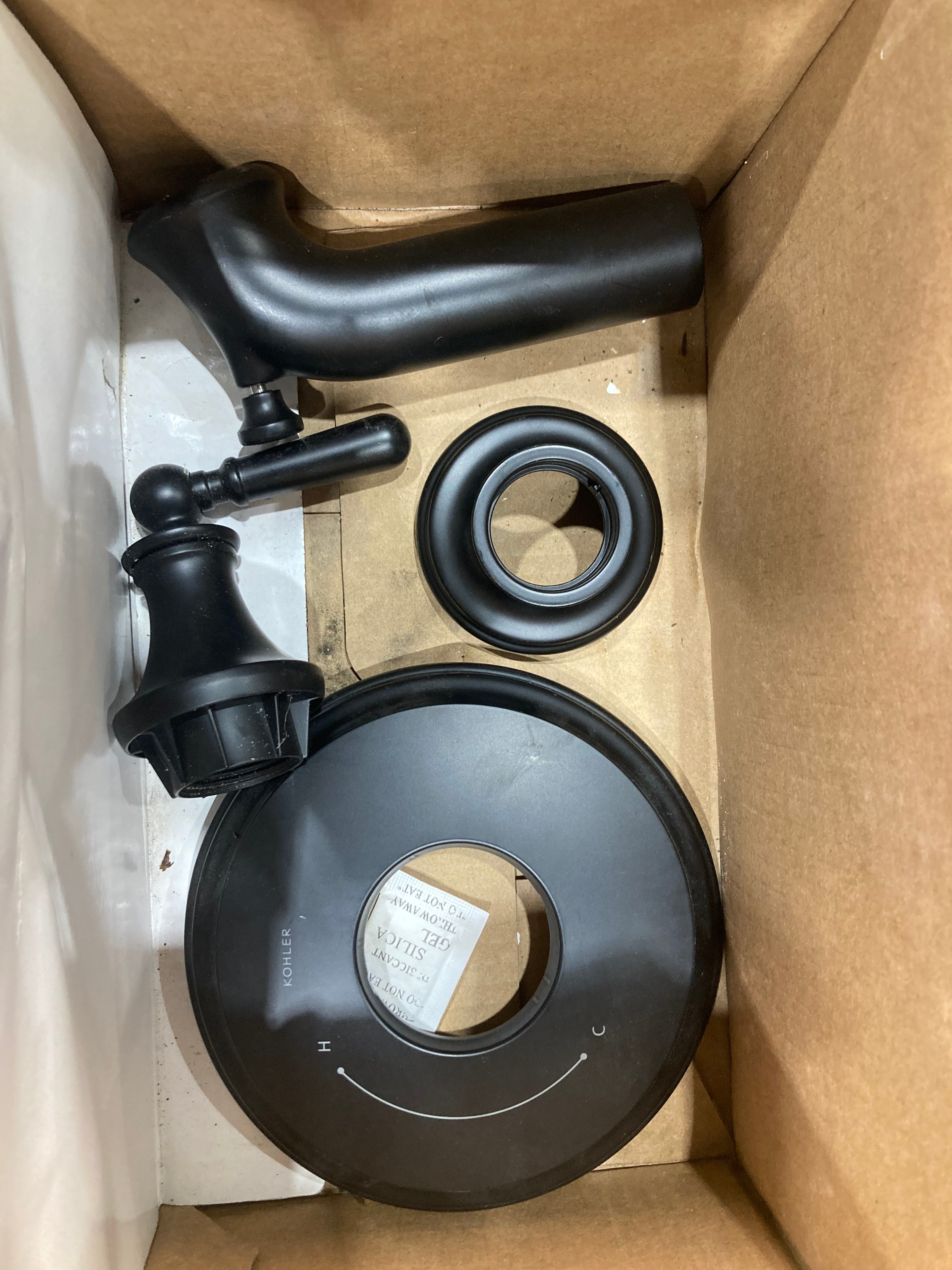 Kohler Capilano Matte Black Bath Faucet and Turn knob Set