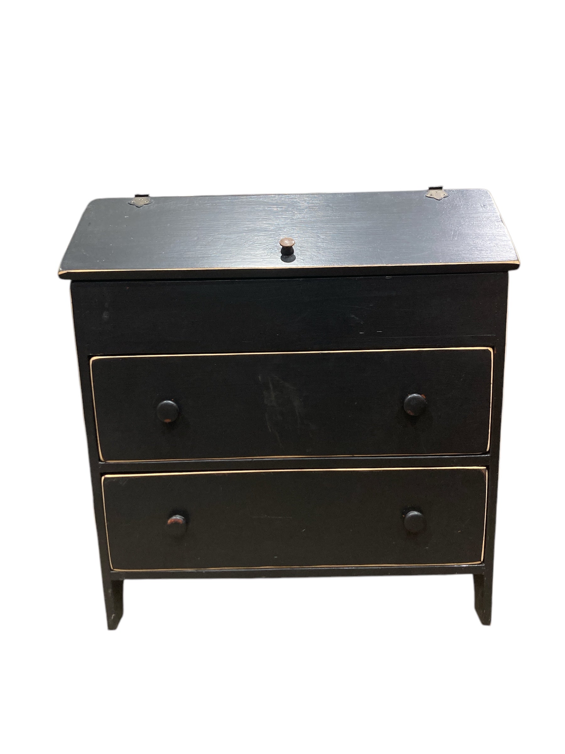 Wooden Two-Drawer Dresser with Lift-Top Storage
