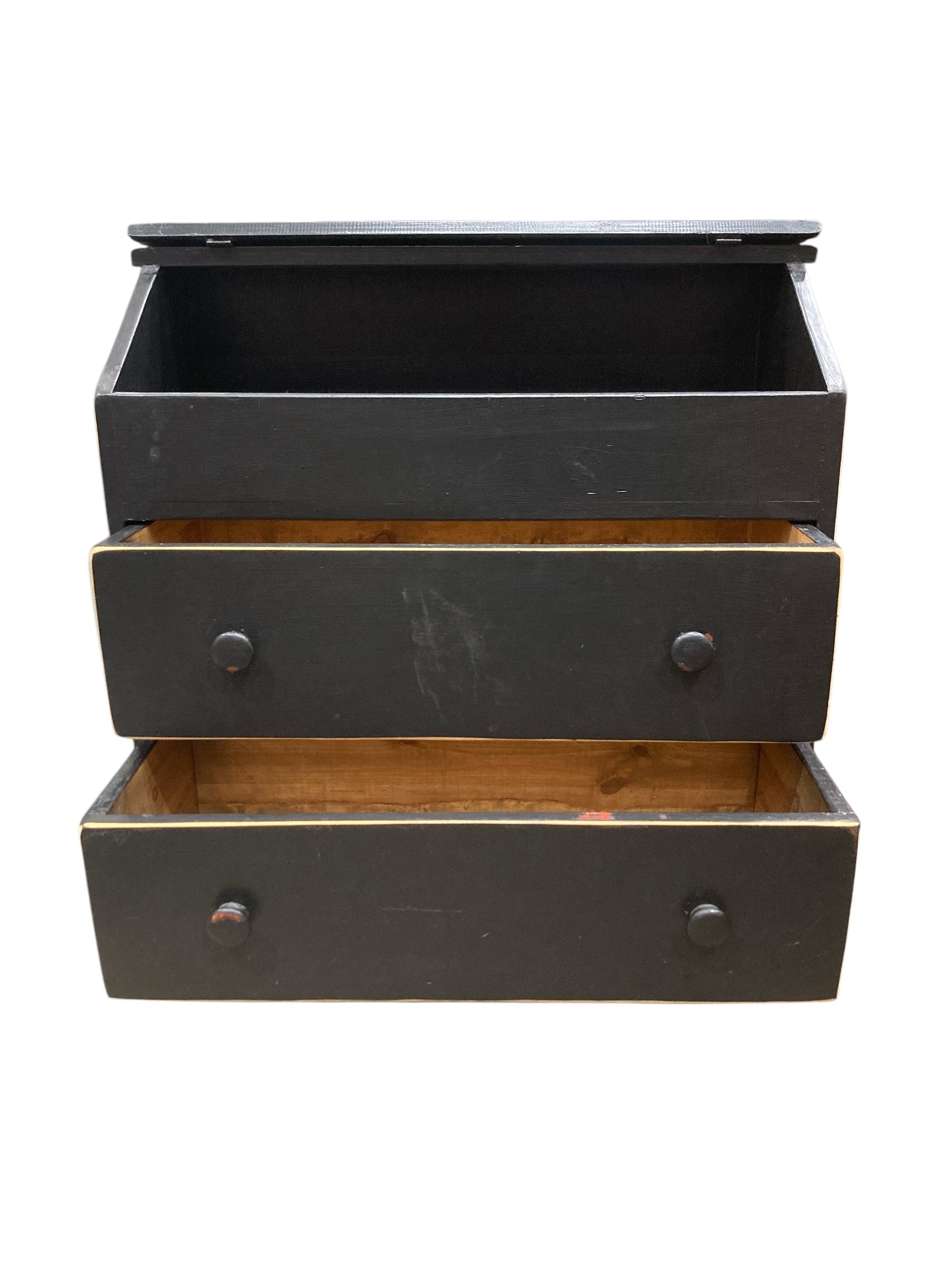 Wooden Two-Drawer Dresser with Lift-Top Storage