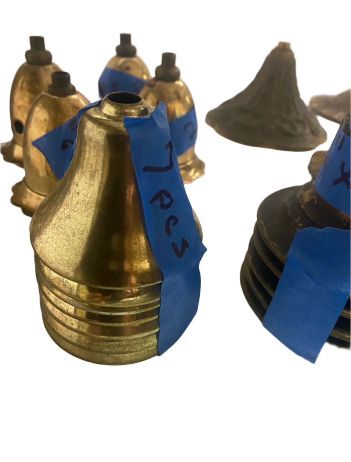 Brass Light Fixture Caps (7 Pieces)