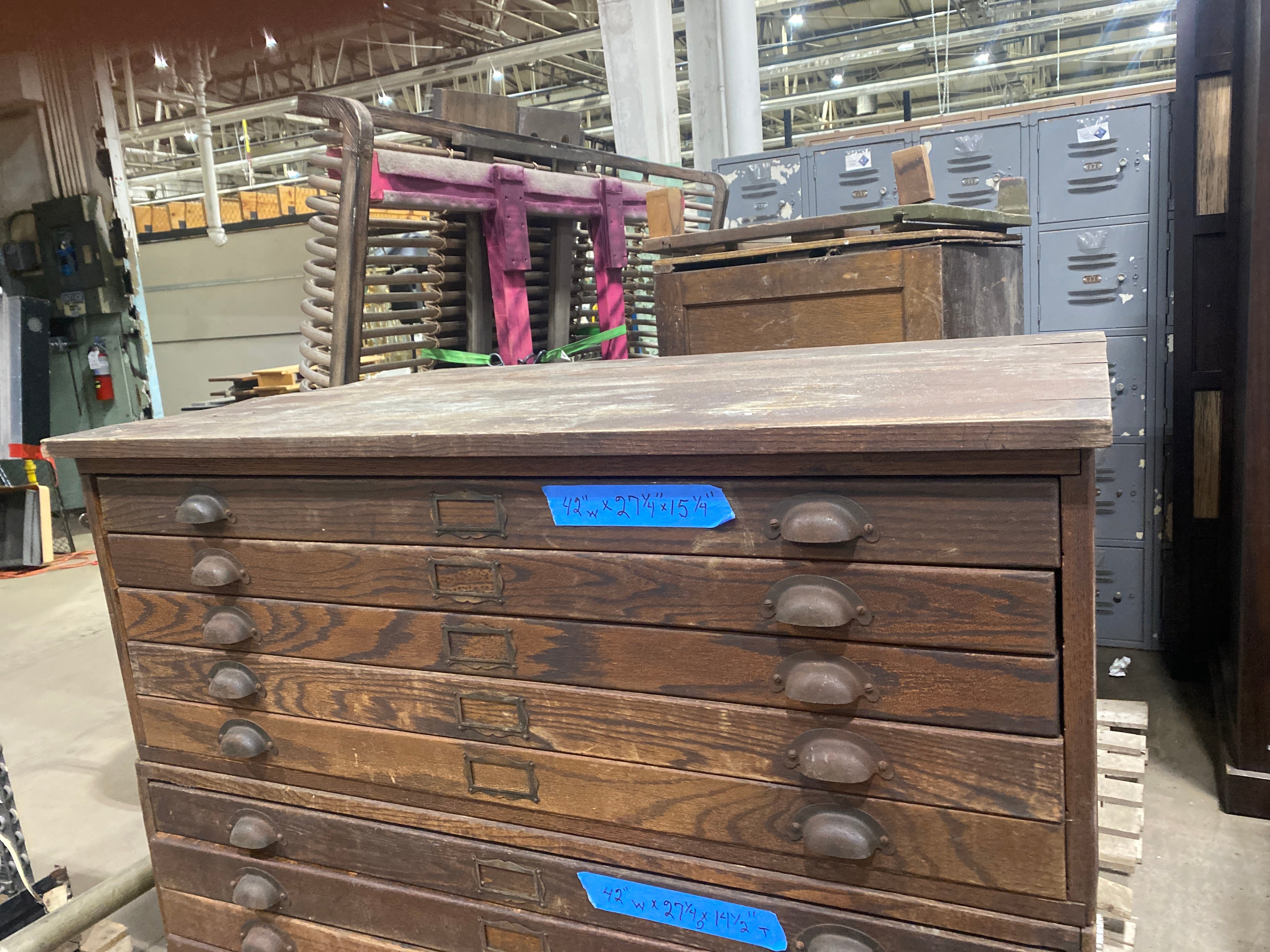 Wooden Flat File- Maps or Blueprints