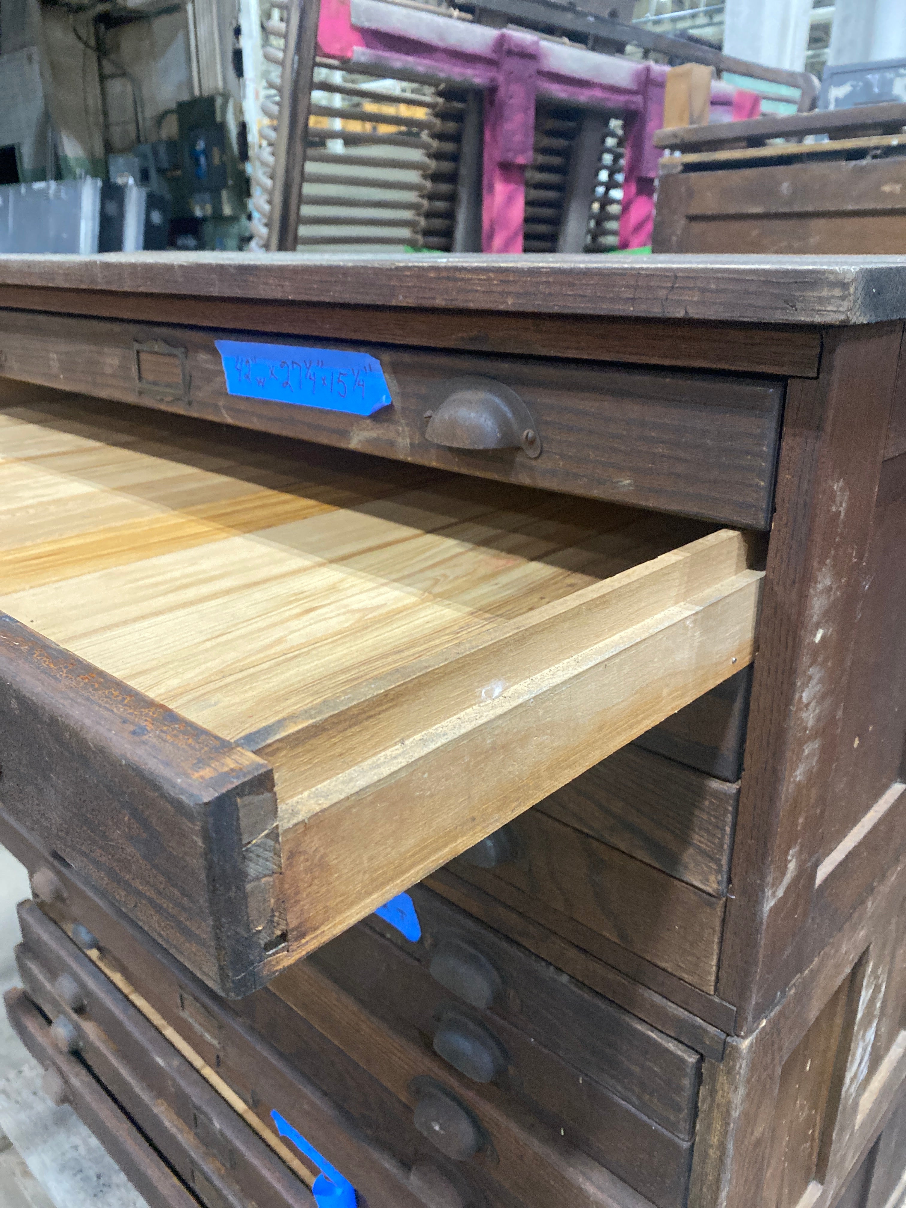 Wooden Flat File- Maps or Blueprints