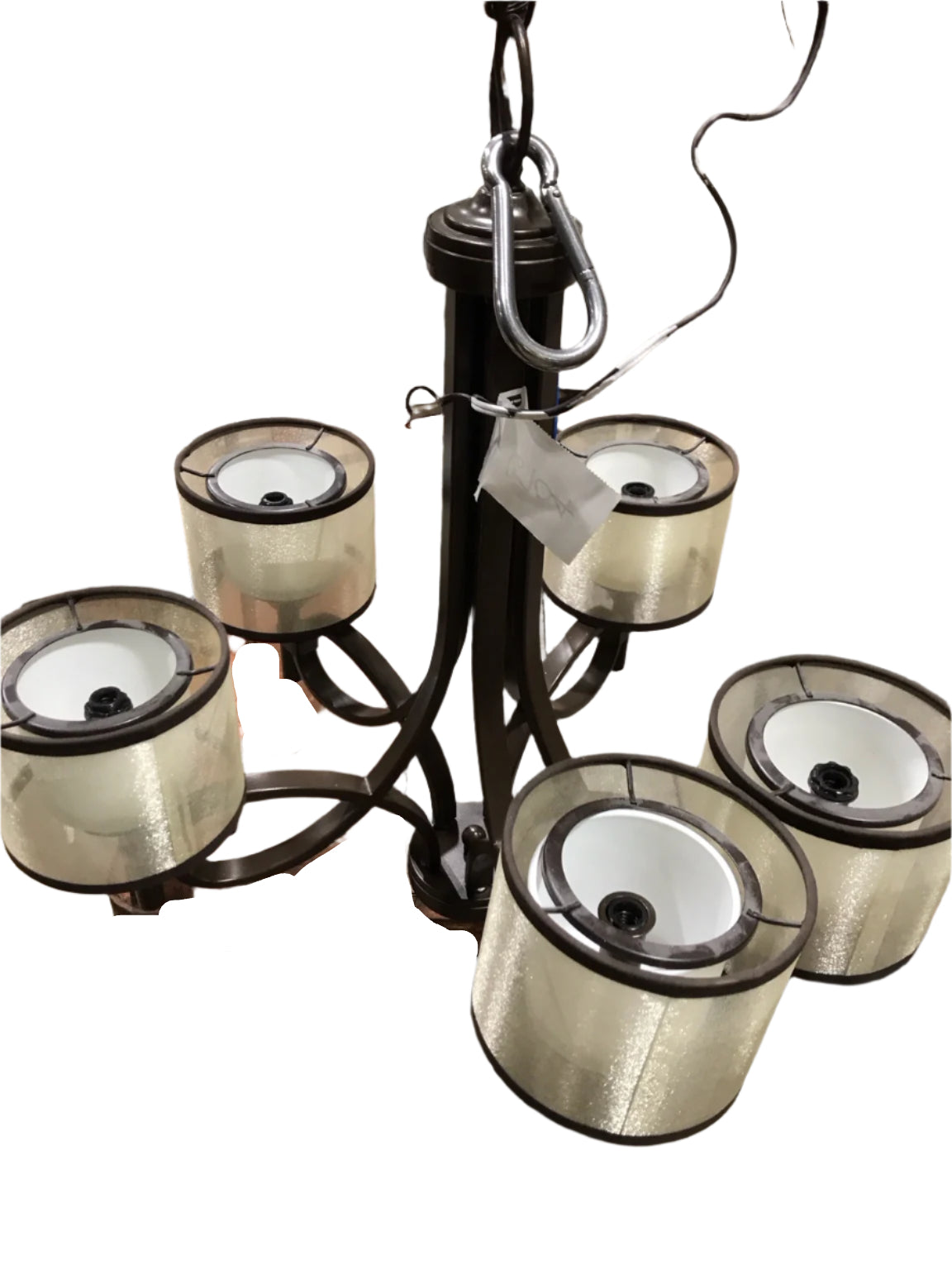Six-Light Bronze Chandelier with Frosted Glass Shades (Kichler Lacey Collection)