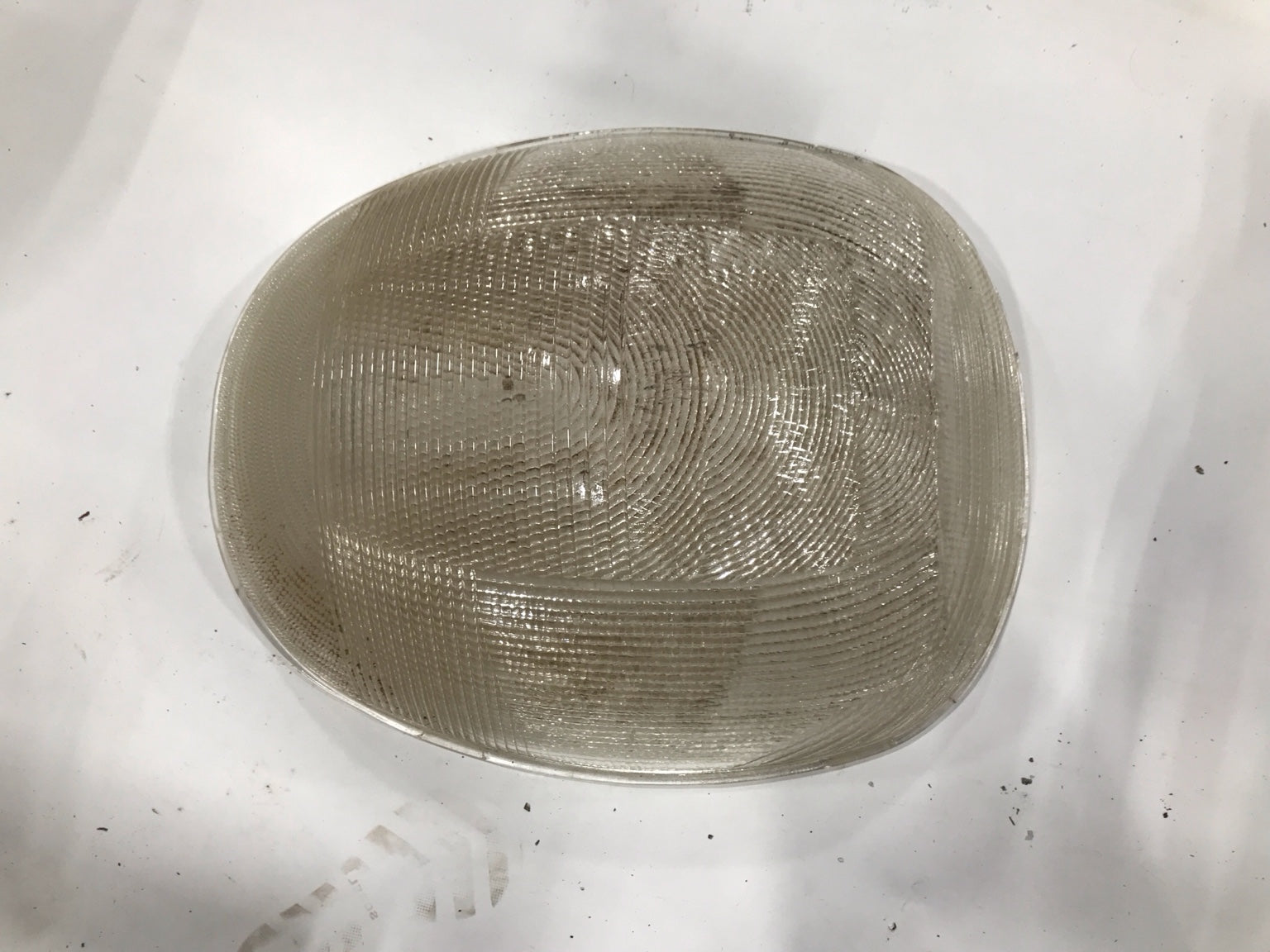 Vintage Ribbed Glass Dome Light Cover
