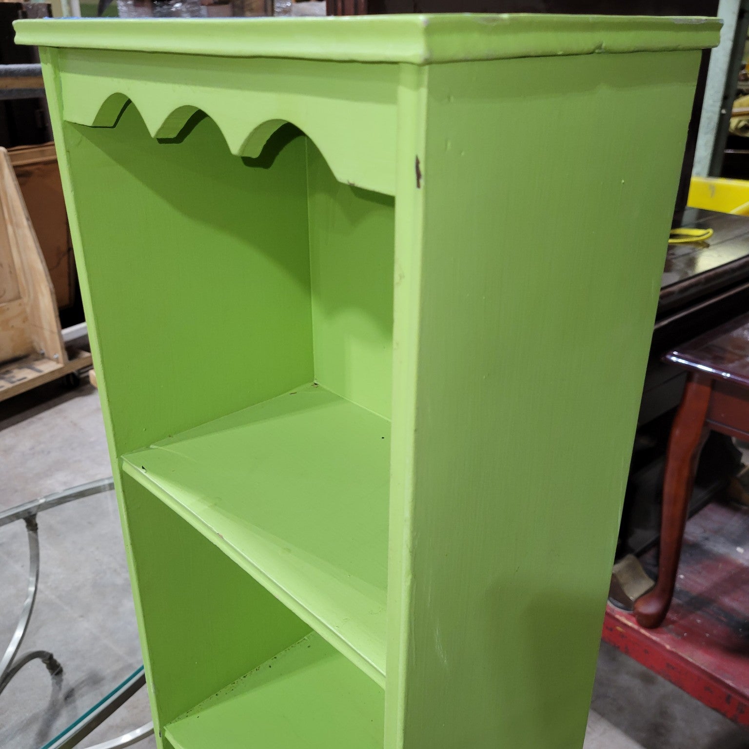 Painted Wooden Narrow Bookshelf
