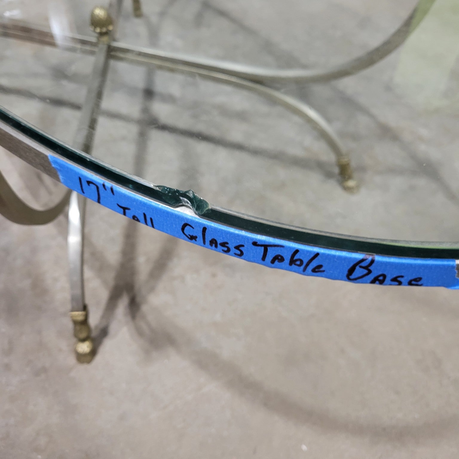 Glass-Top Coffee Table with Metal Base