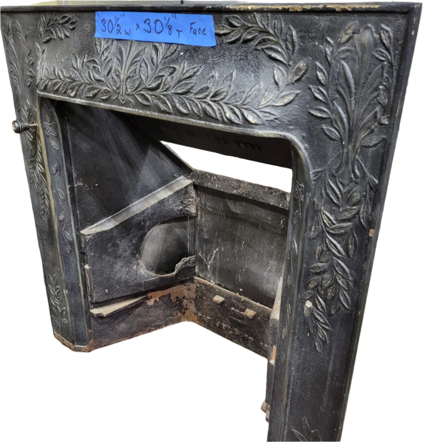 Cast Iron Fireplace Insert with Floral Motif