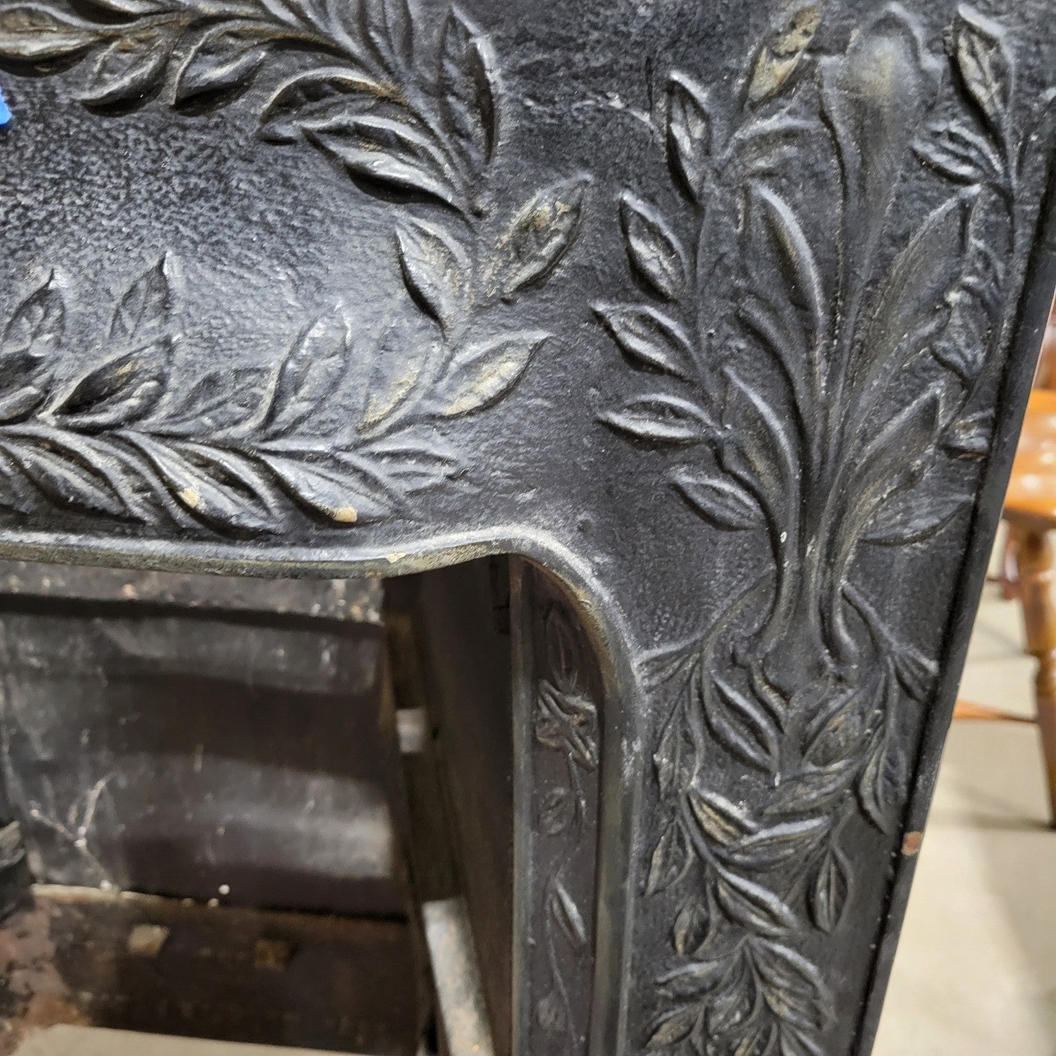 Cast Iron Fireplace Insert with Floral Motif