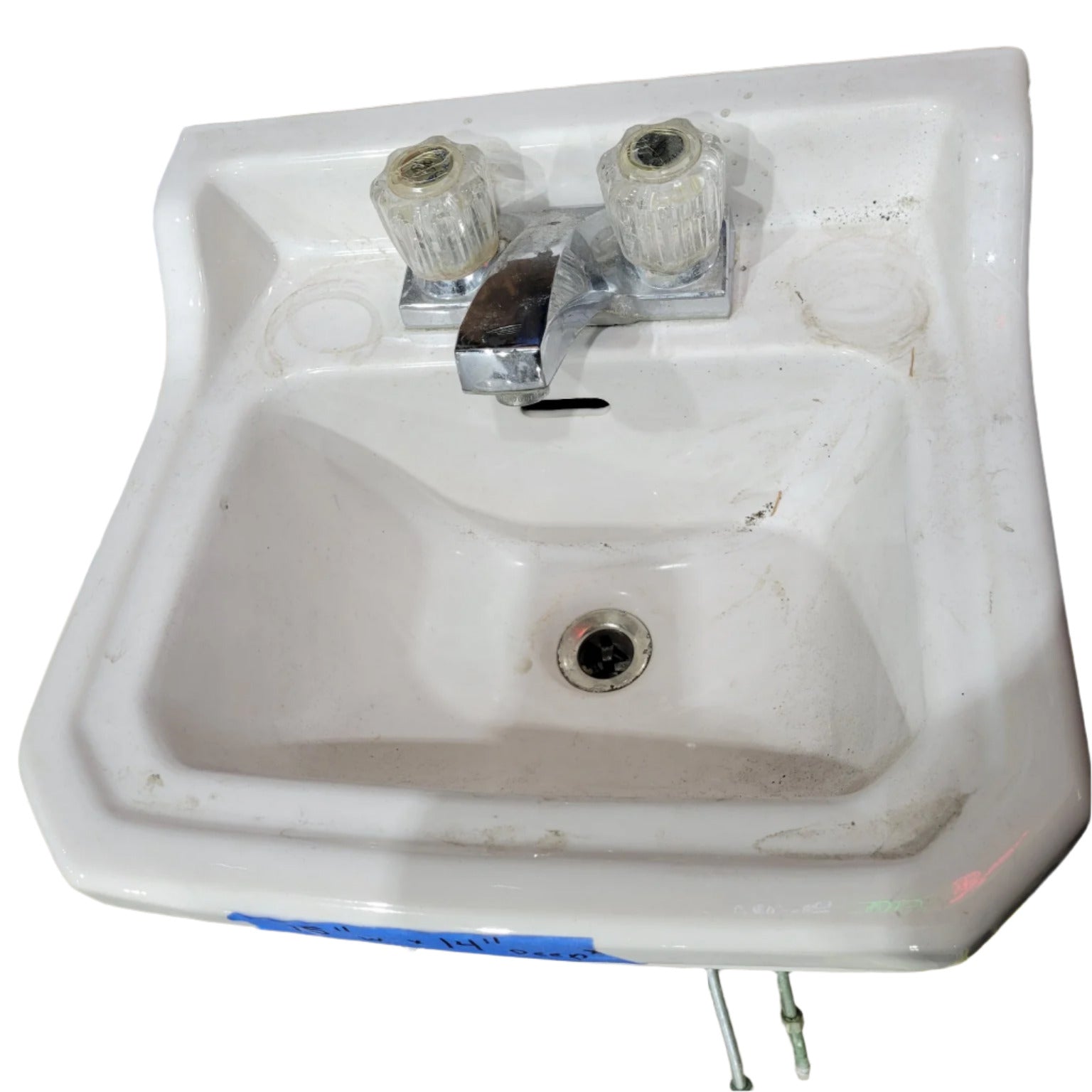 Wall-Mounted Bathroom Sink with Faucet Set and Brackets