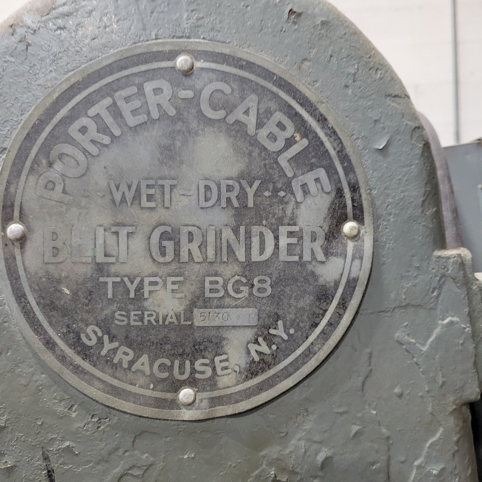 Porter-Cable Type BG8 Wet/Dry Belt Grinder