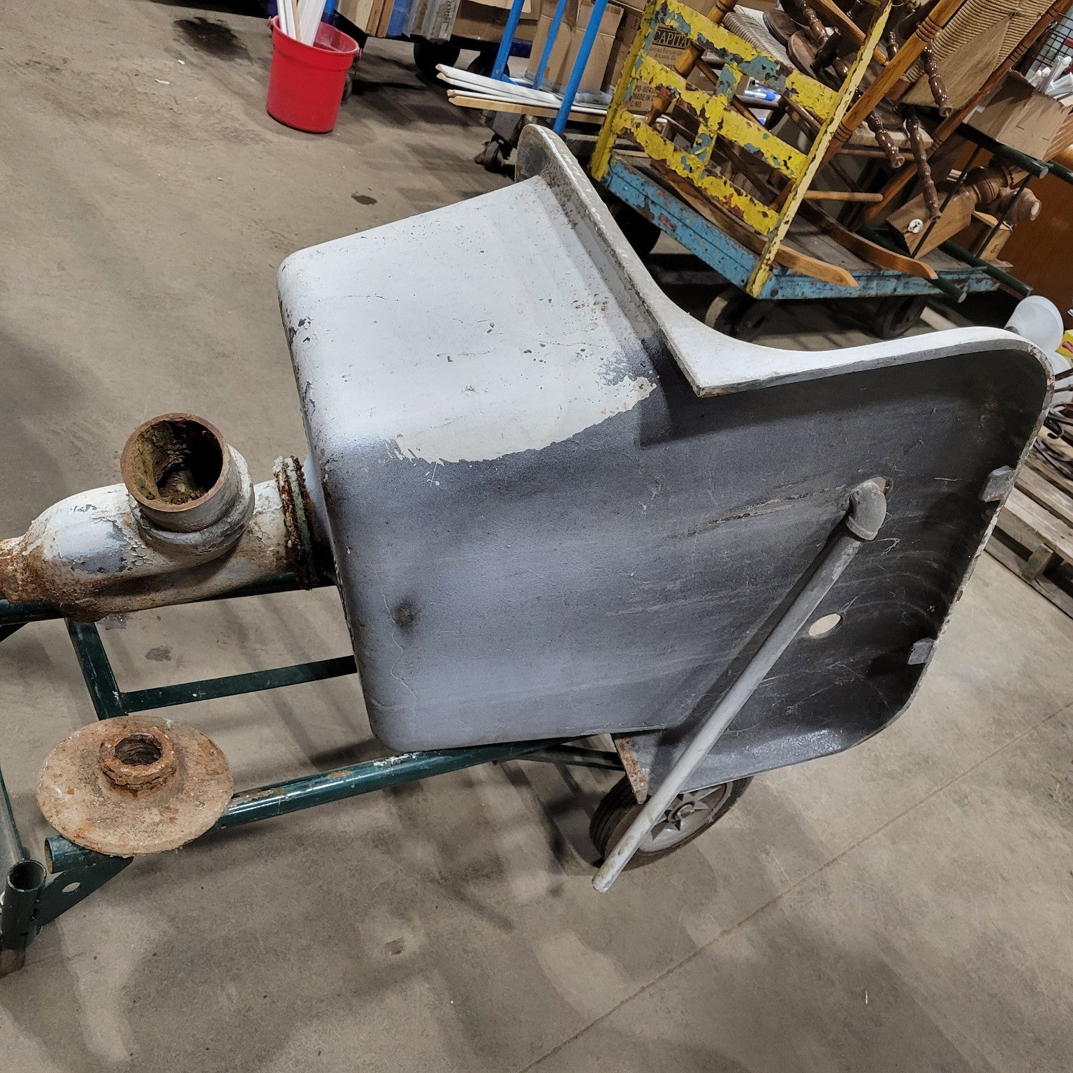 Vintage Wall-Mount Cast Iron Utility Sink
