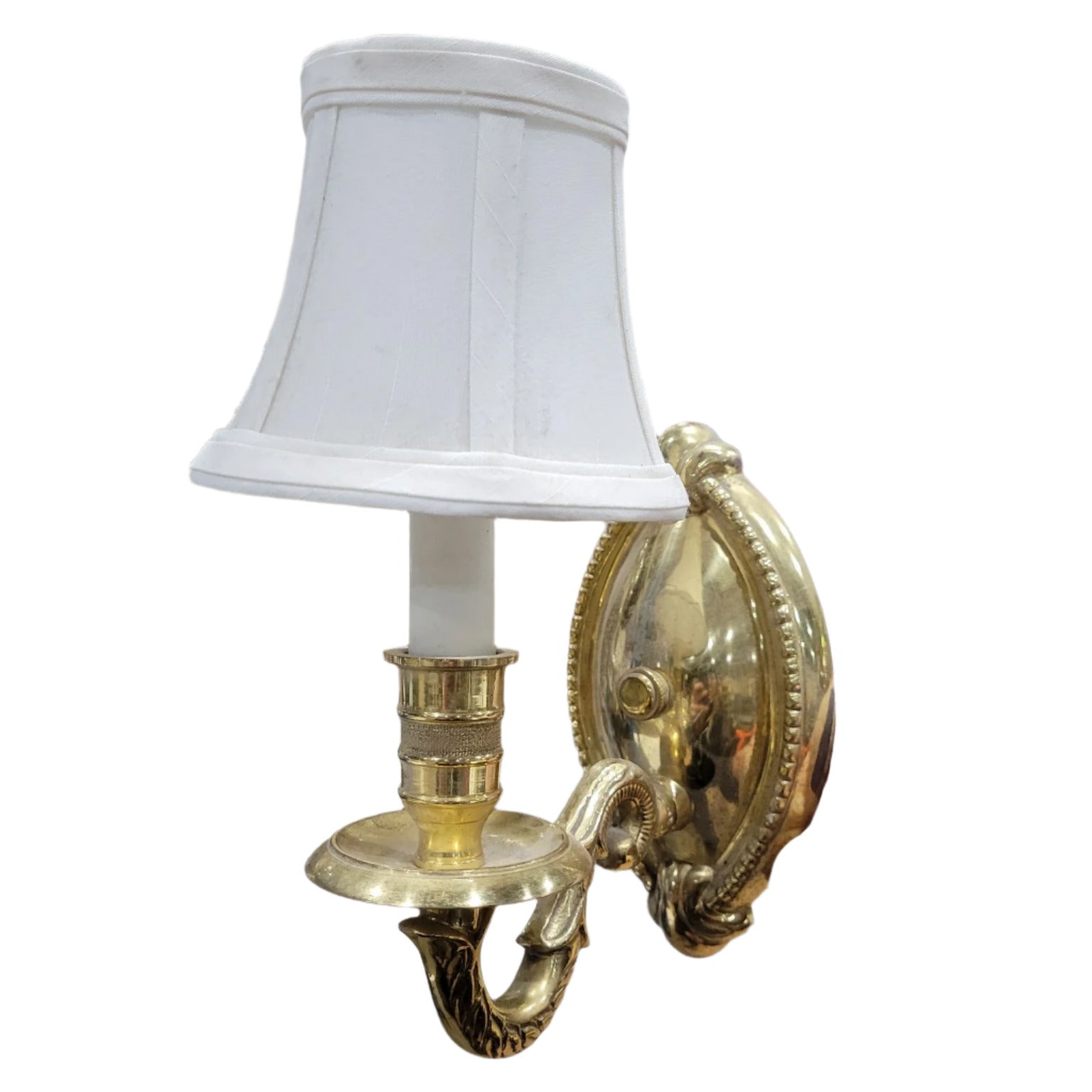 Brass Wall Sconce with Fabric Shade
