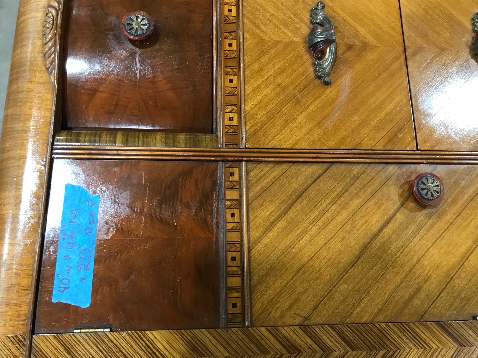 Art Deco Waterfall Dresser with Cedar-Lined Closets