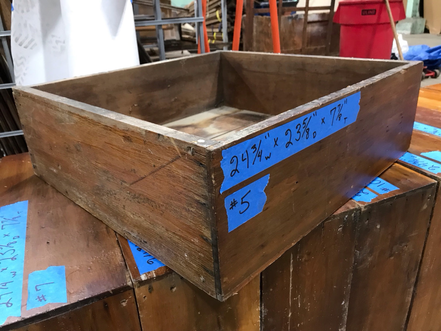 Wooden Box with Open Storage