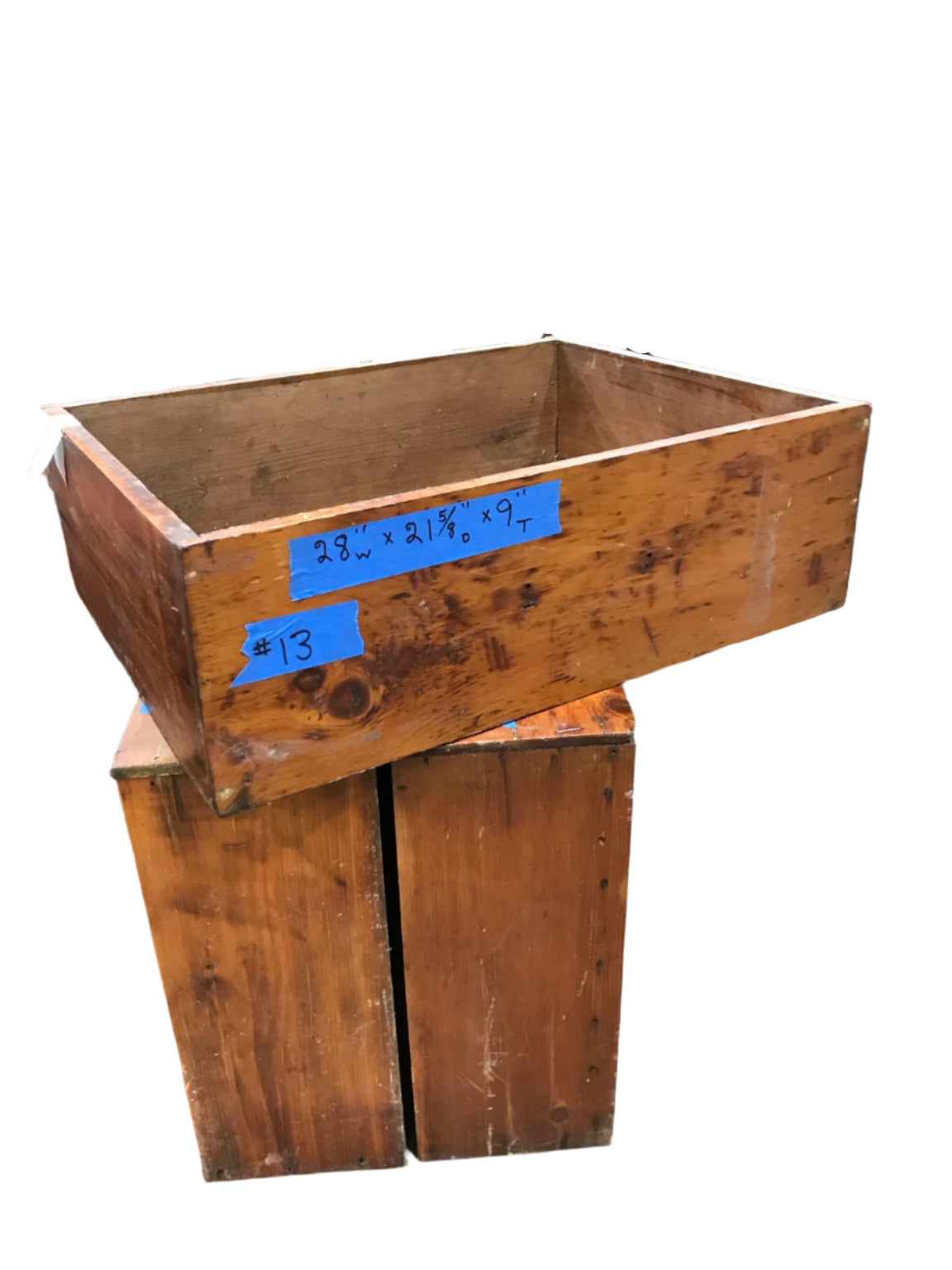 Wooden Box with Open Storage