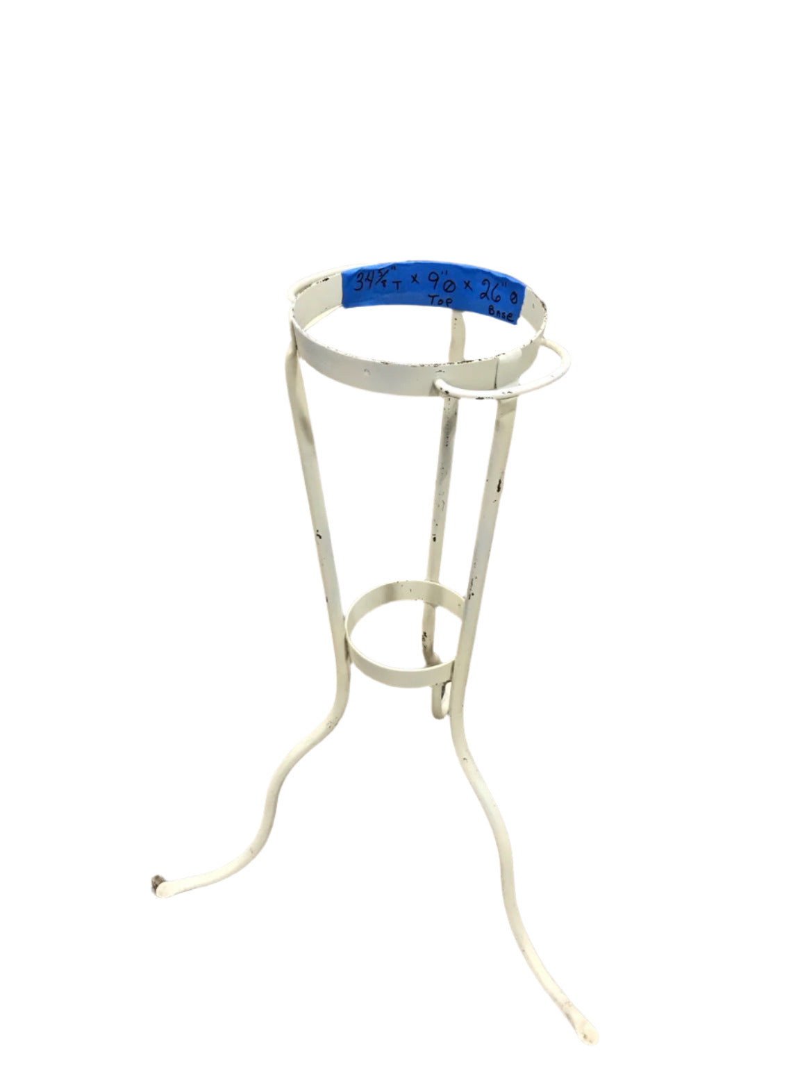 White Metal Plant Stand with Casters