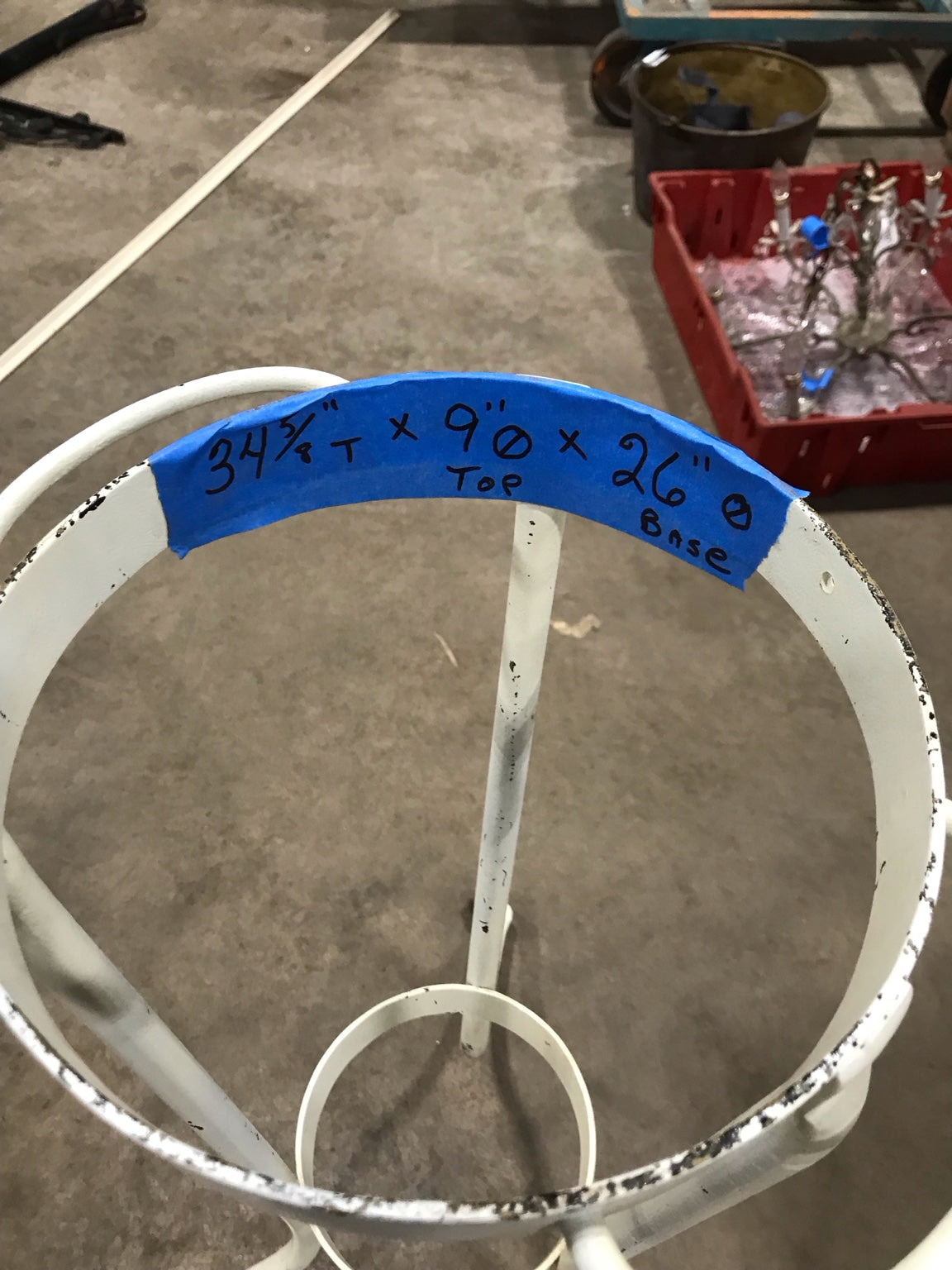 White Metal Plant Stand with Casters