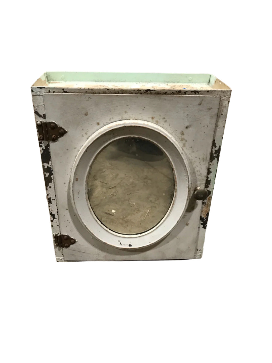 Vintage Oval-Glass Mirror Medicine Cabinet