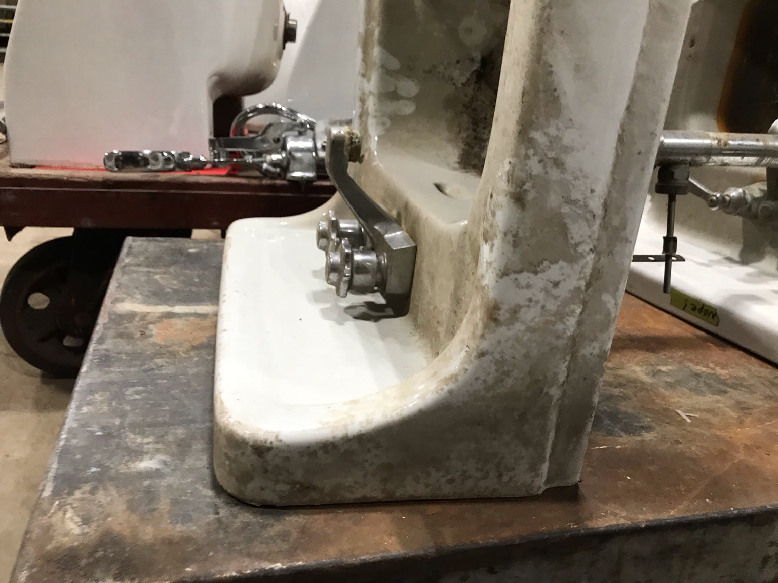 Wall-Mounted Sink with Dual Faucets