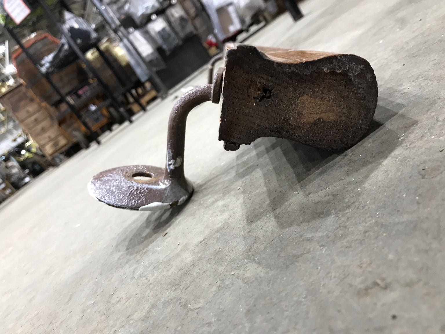Oak Handrail with Metal Wall Brackets