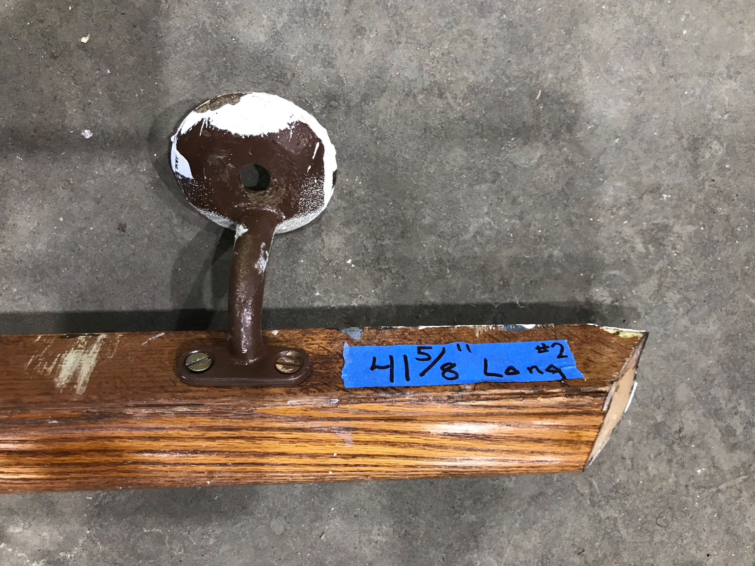 Oak Handrail with Metal Wall Brackets