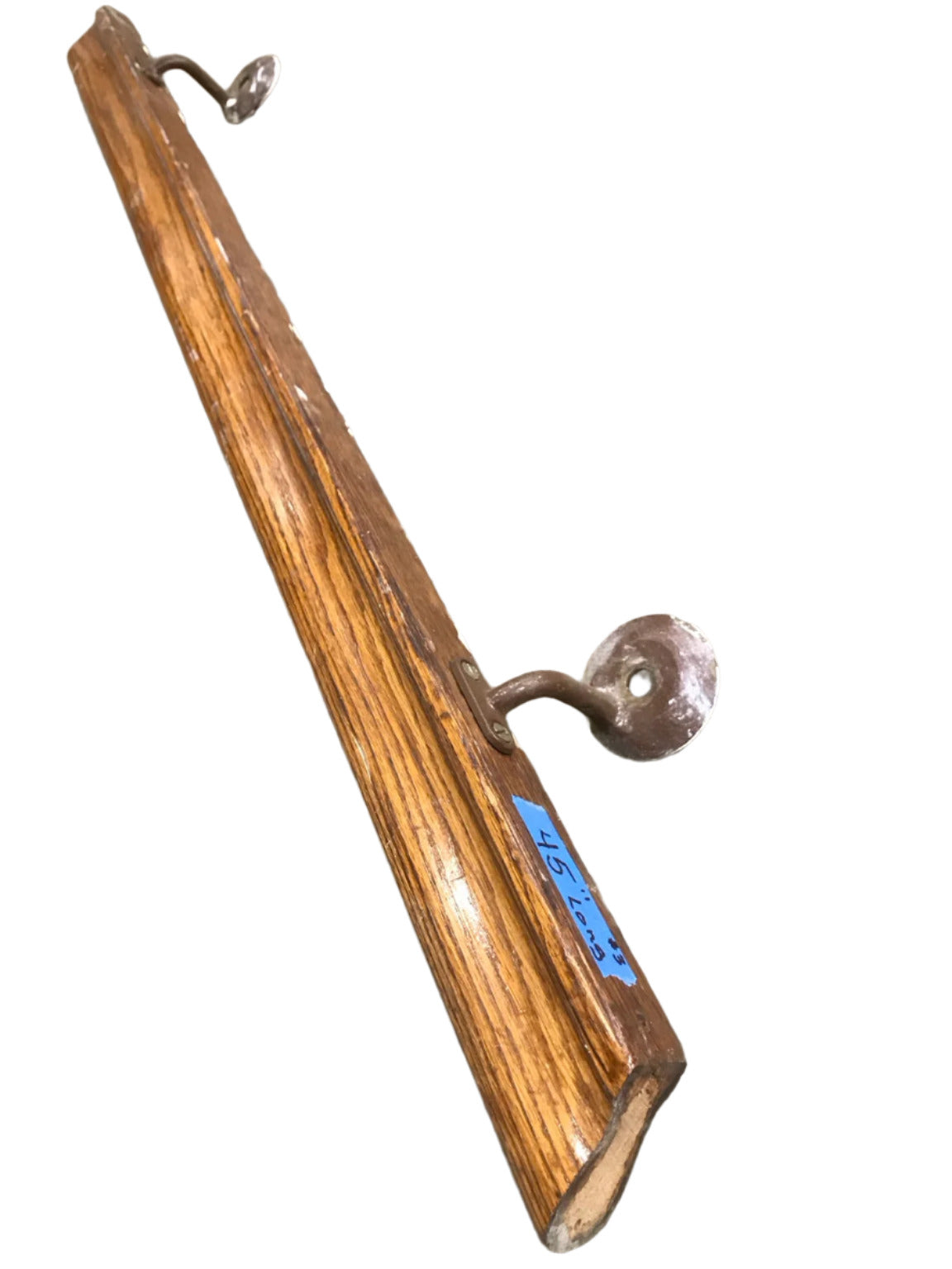 Oak Handrail with Metal Wall Brackets