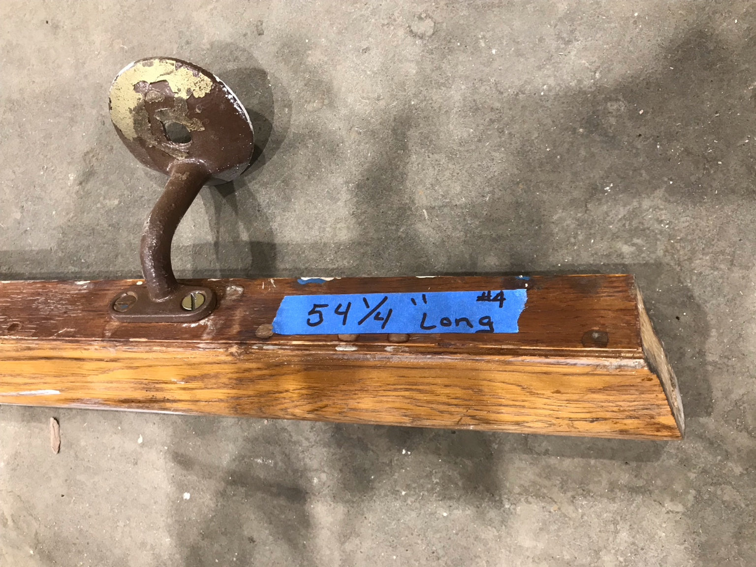 Oak Handrail with Metal Wall Brackets