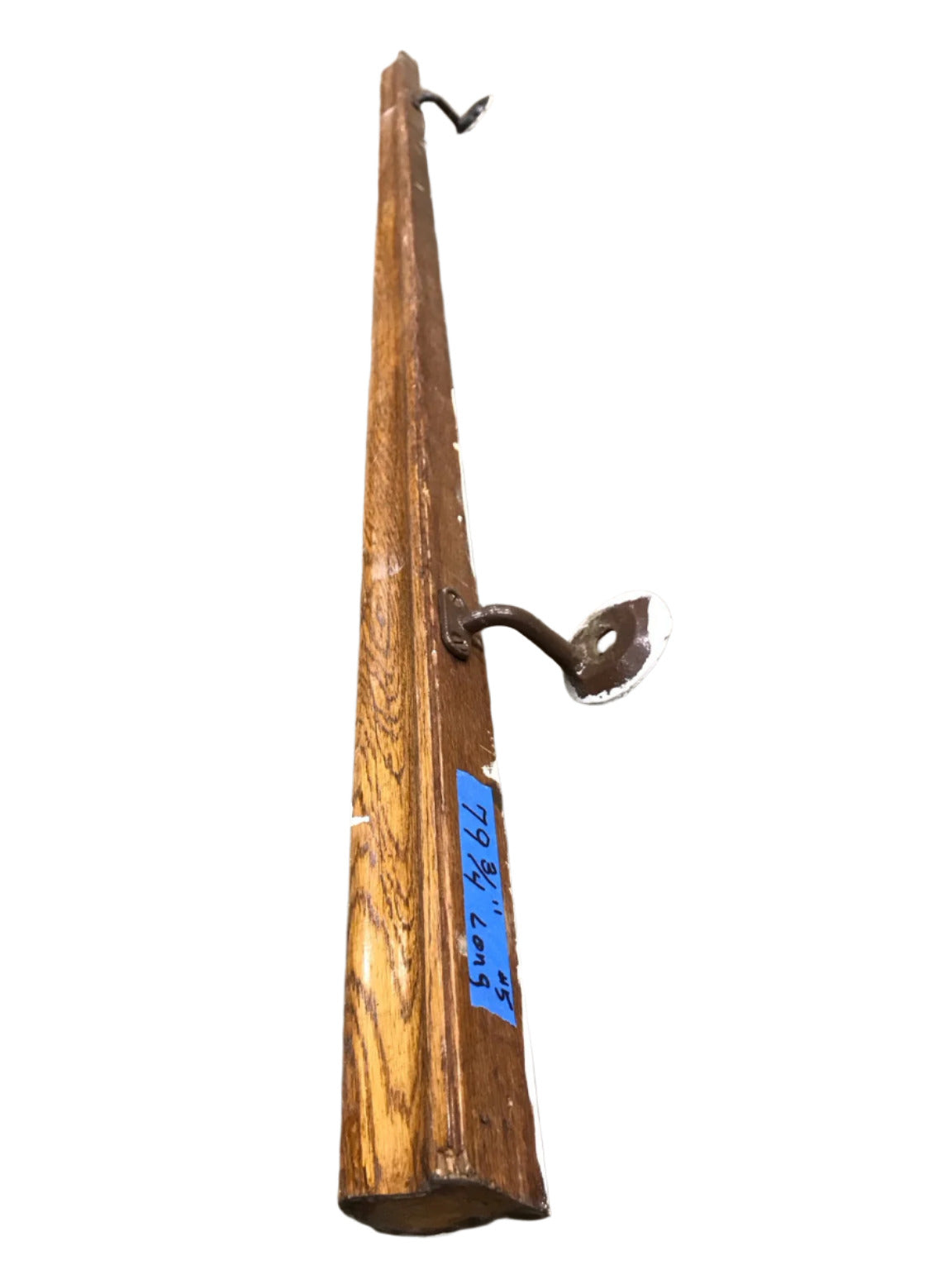 Long Oak Handrail with Metal Wall Brackets