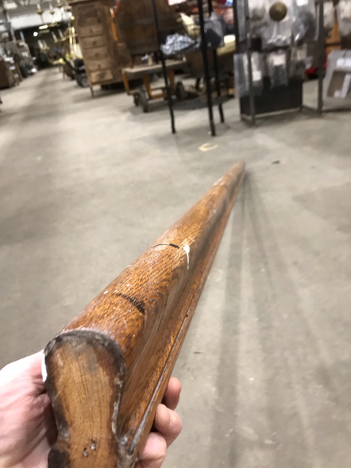 Long Oak Handrail with Metal Wall Brackets