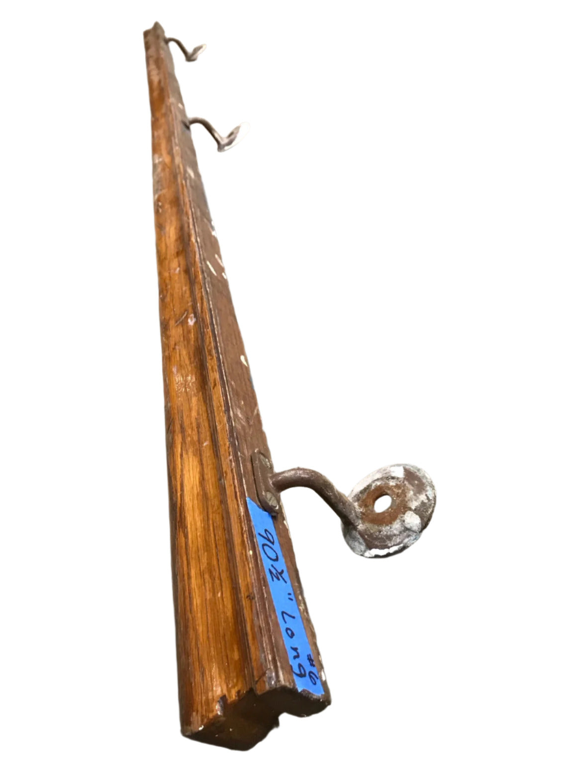 Extra Long Oak Handrail with Metal Wall Brackets