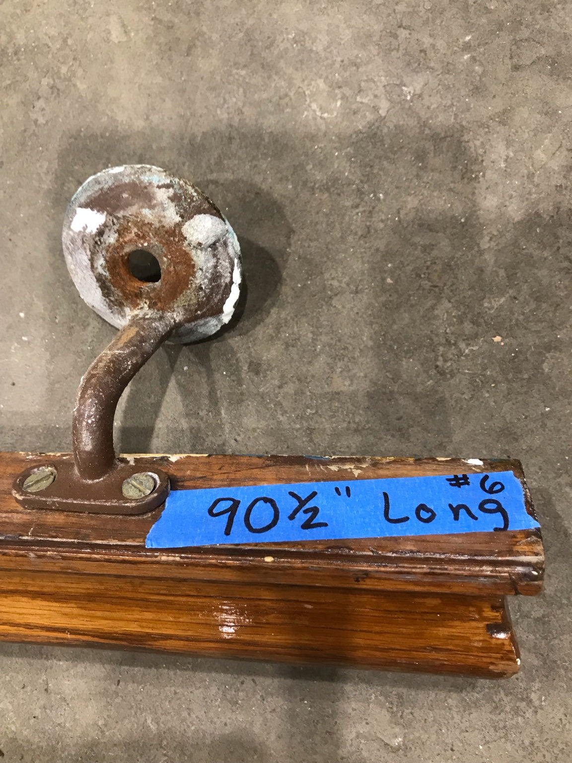 Extra Long Oak Handrail with Metal Wall Brackets