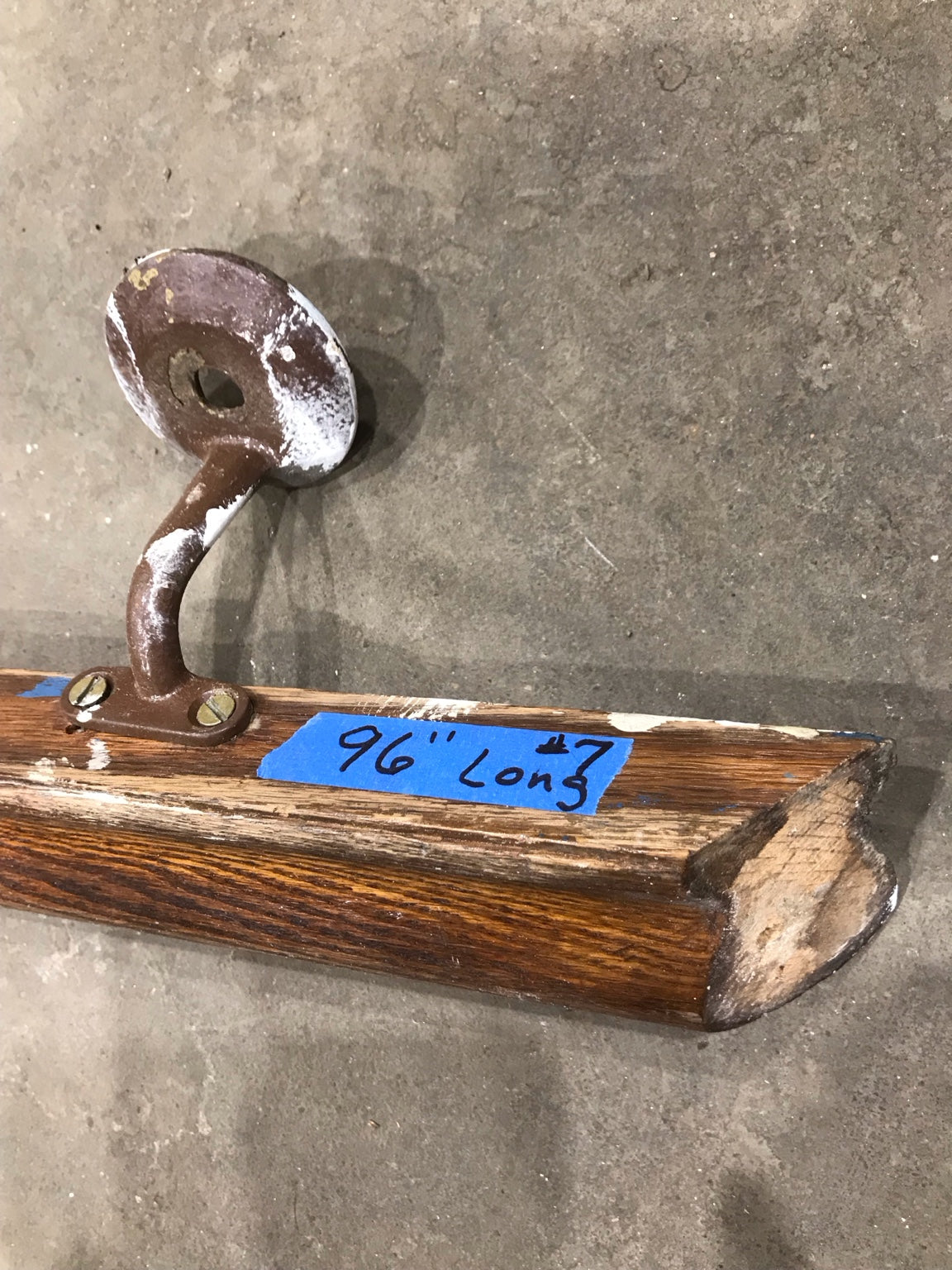 Extra Long Oak Handrail with Metal Wall Brackets