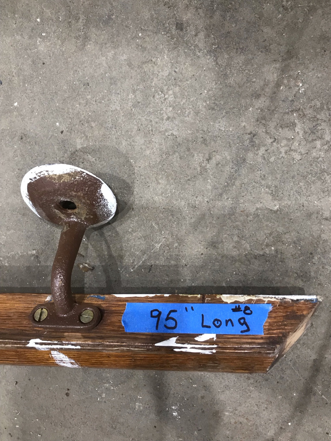 Extra Long Oak Handrail with Metal Wall Brackets