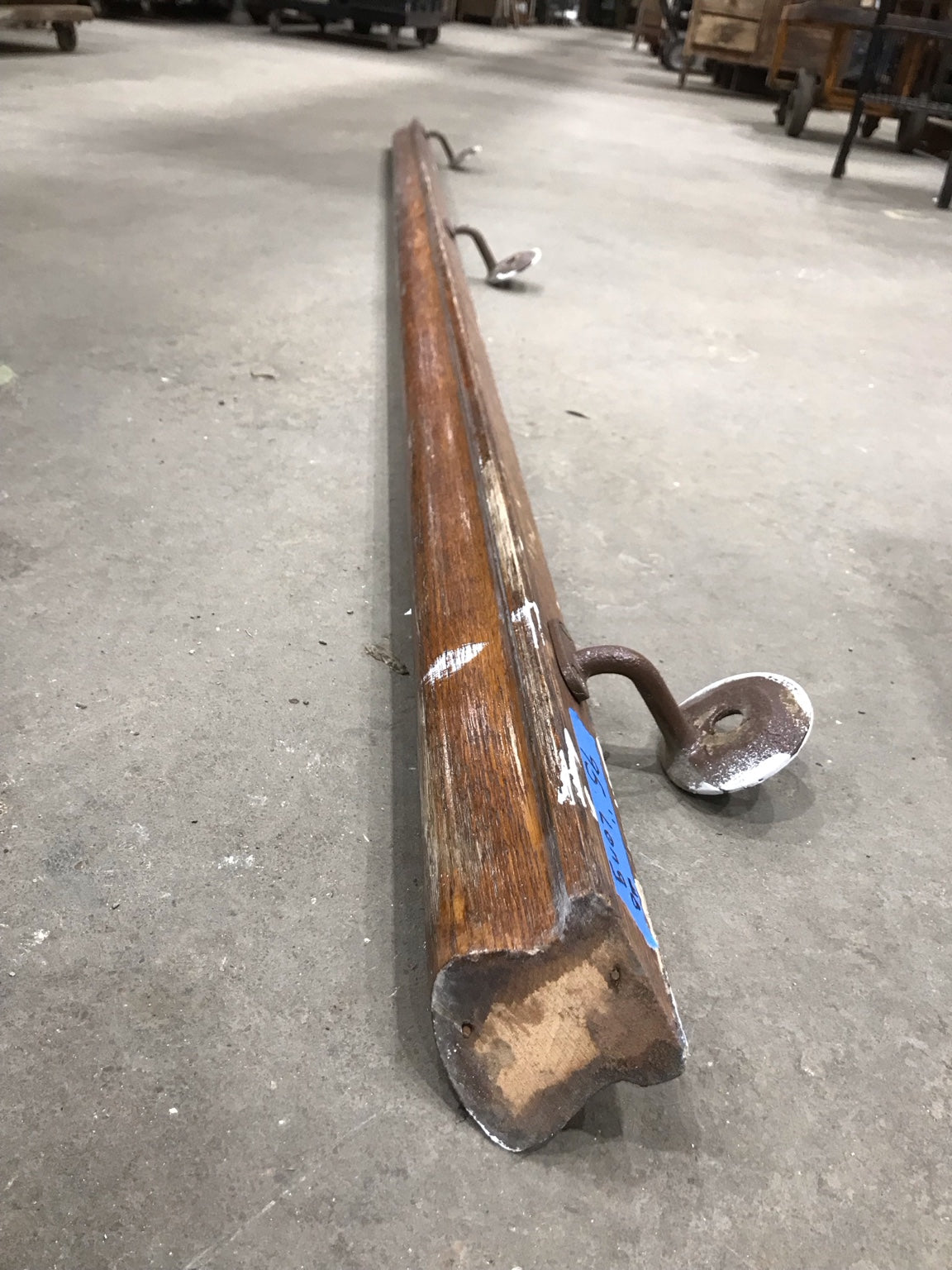 Extra Long Oak Handrail with Metal Wall Brackets