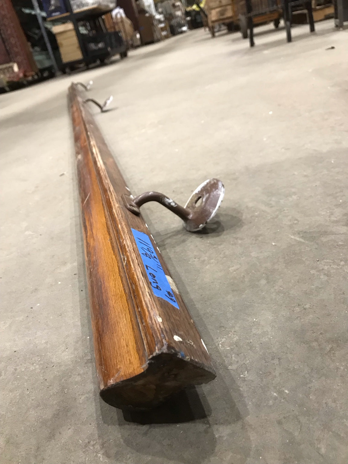 Extra Long Oak Handrail with Metal Wall Brackets