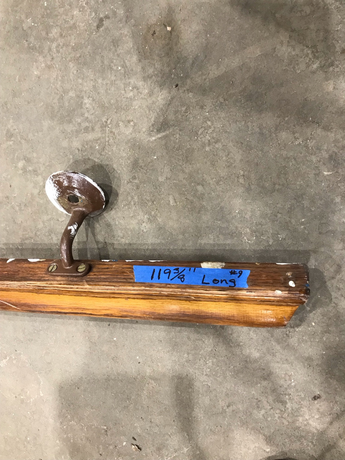 Extra Long Oak Handrail with Metal Wall Brackets