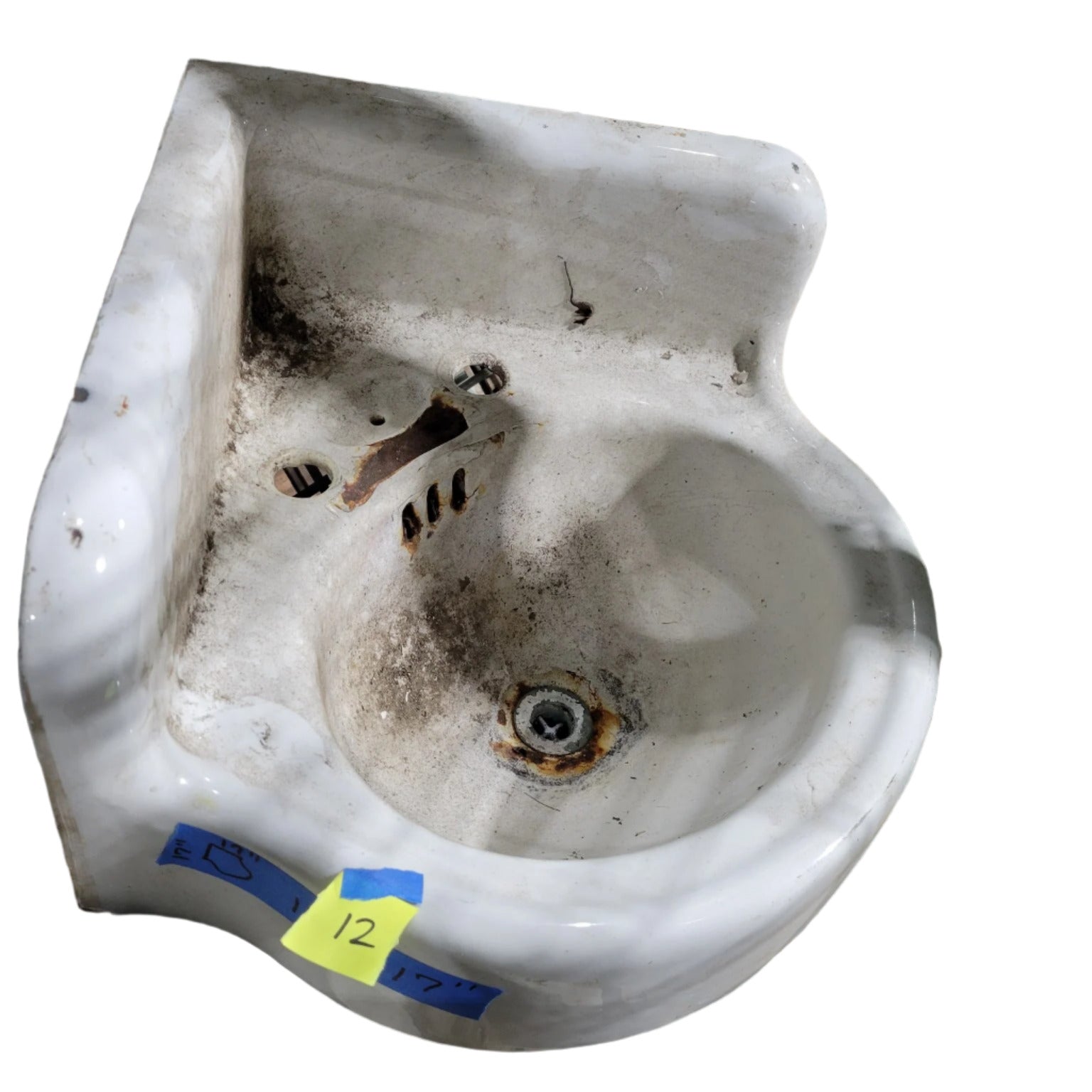 Corner Wall-Mounted Porcelain Sink