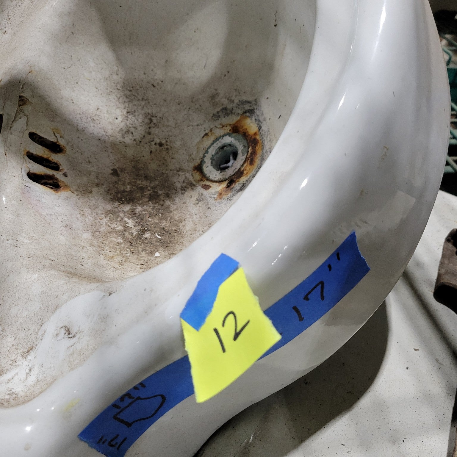 Corner Wall-Mounted Porcelain Sink