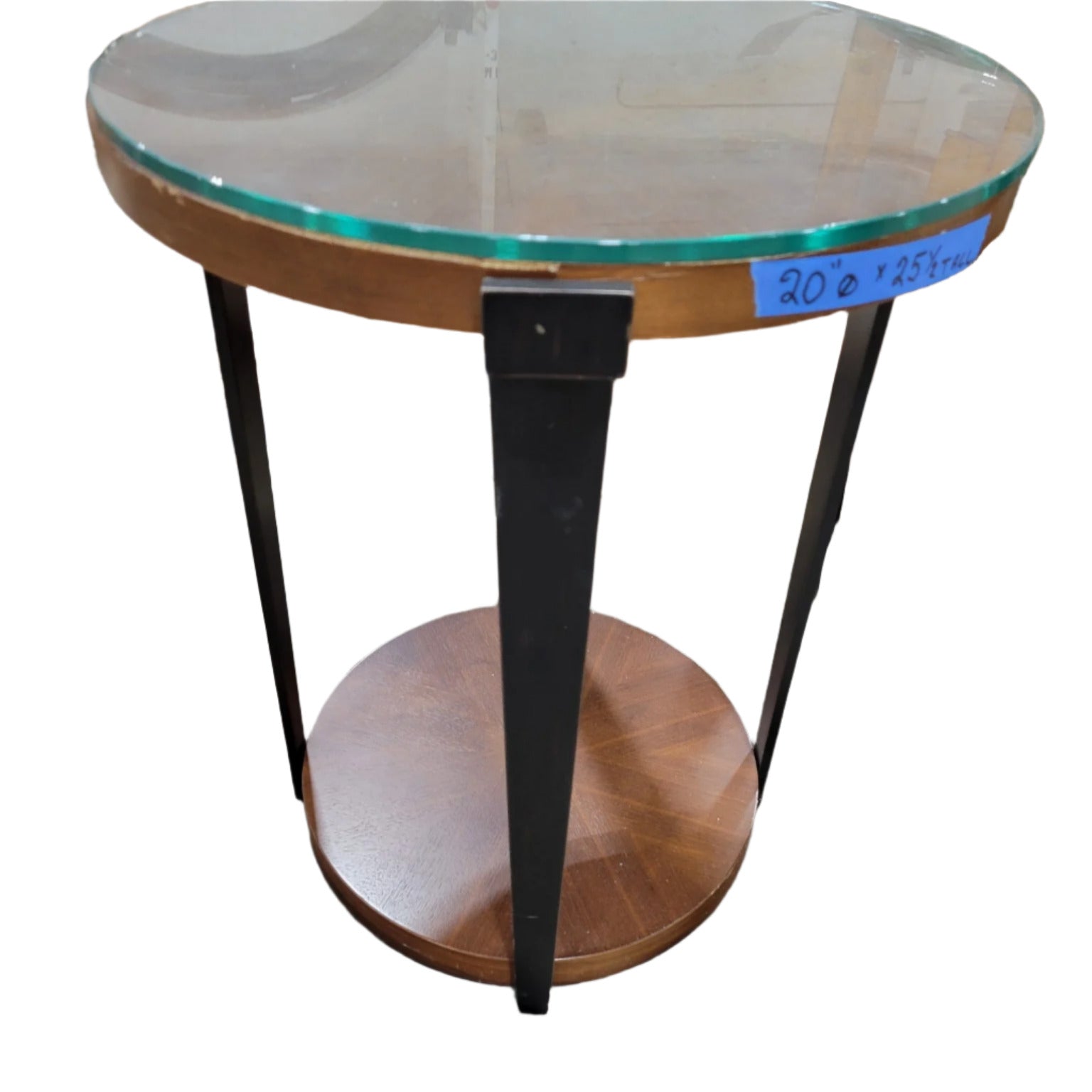Side Table with Glass Top