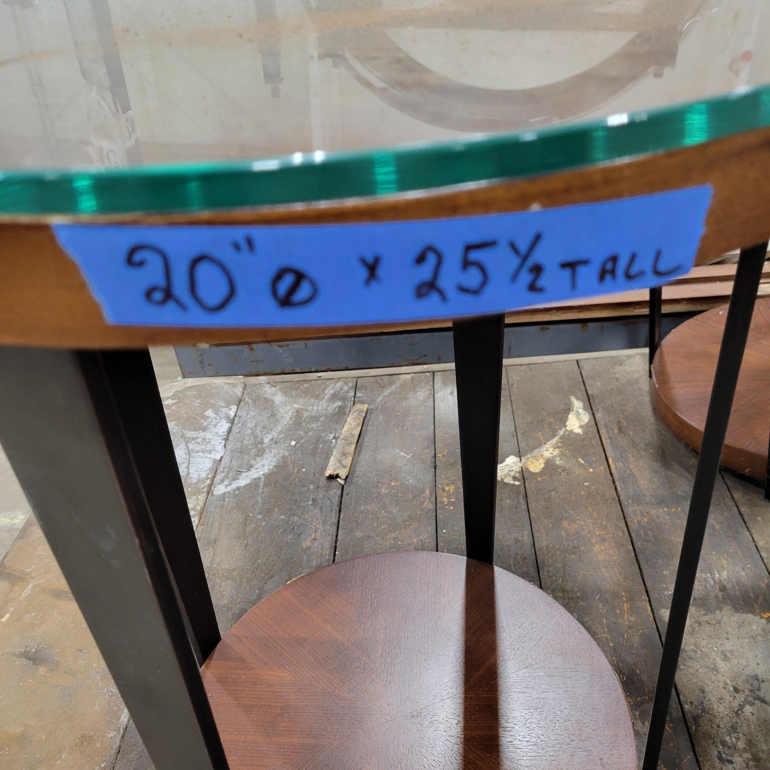 Side Table with Glass Top