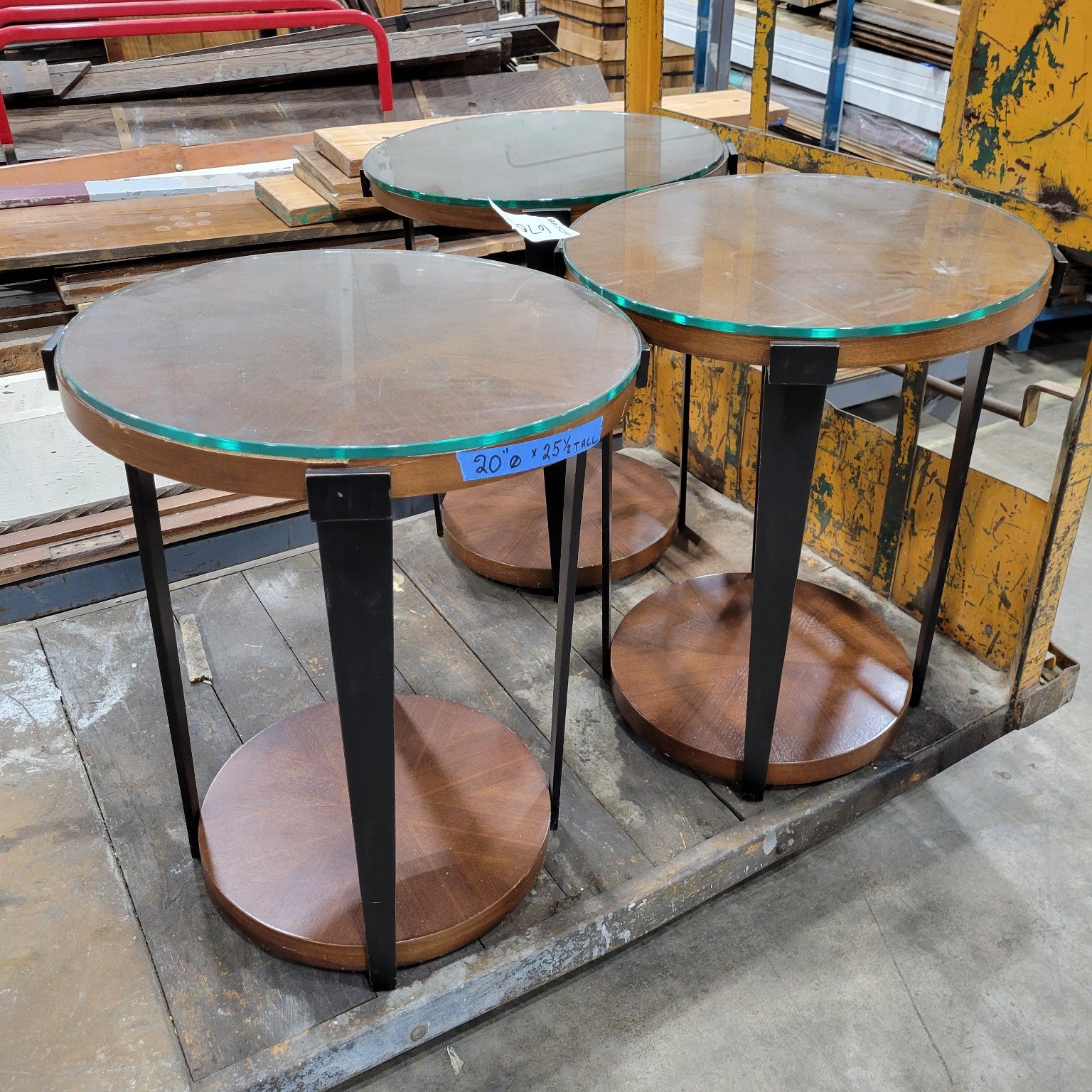 Side Table with Glass Top