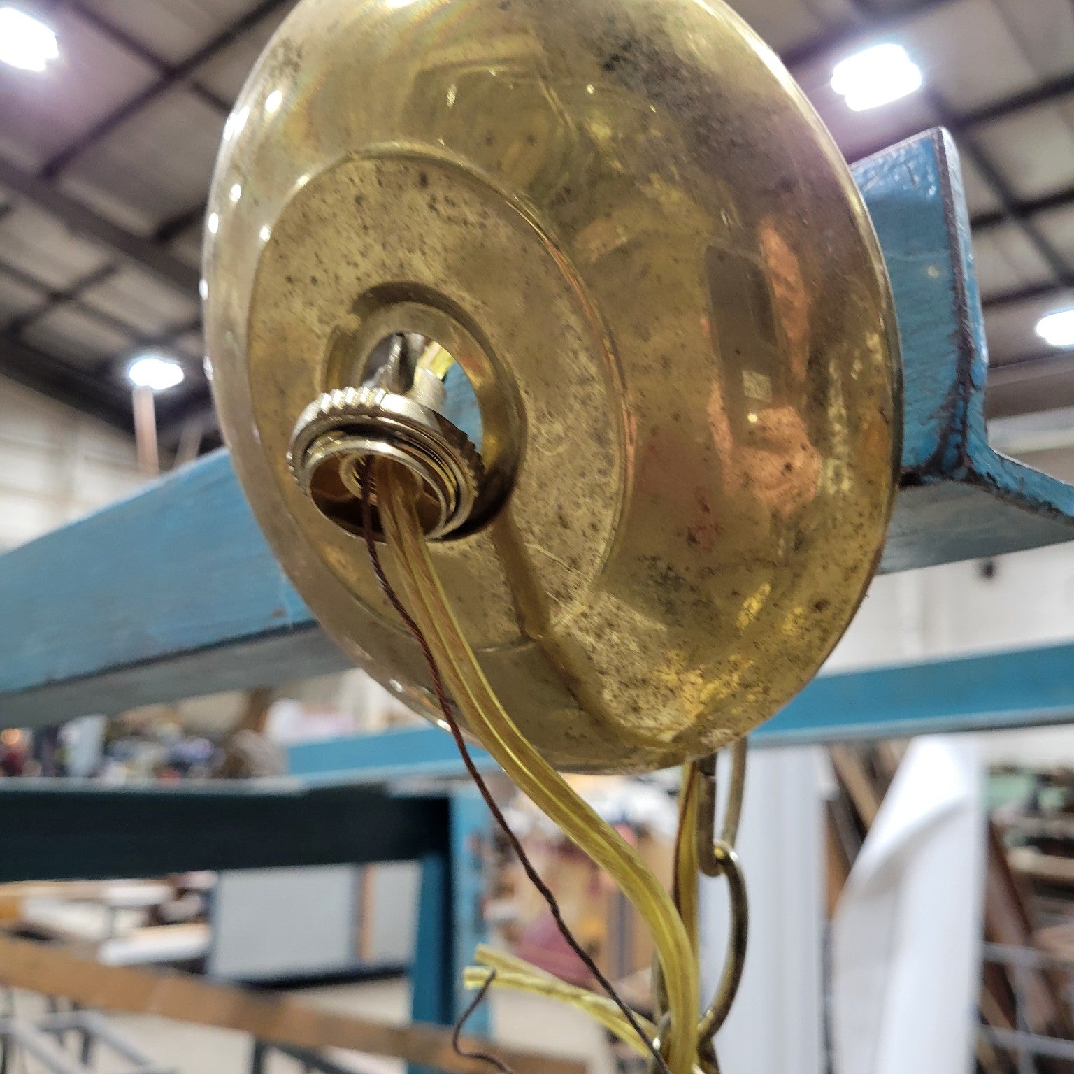 Large Brass Chandelier with 6 Arms
