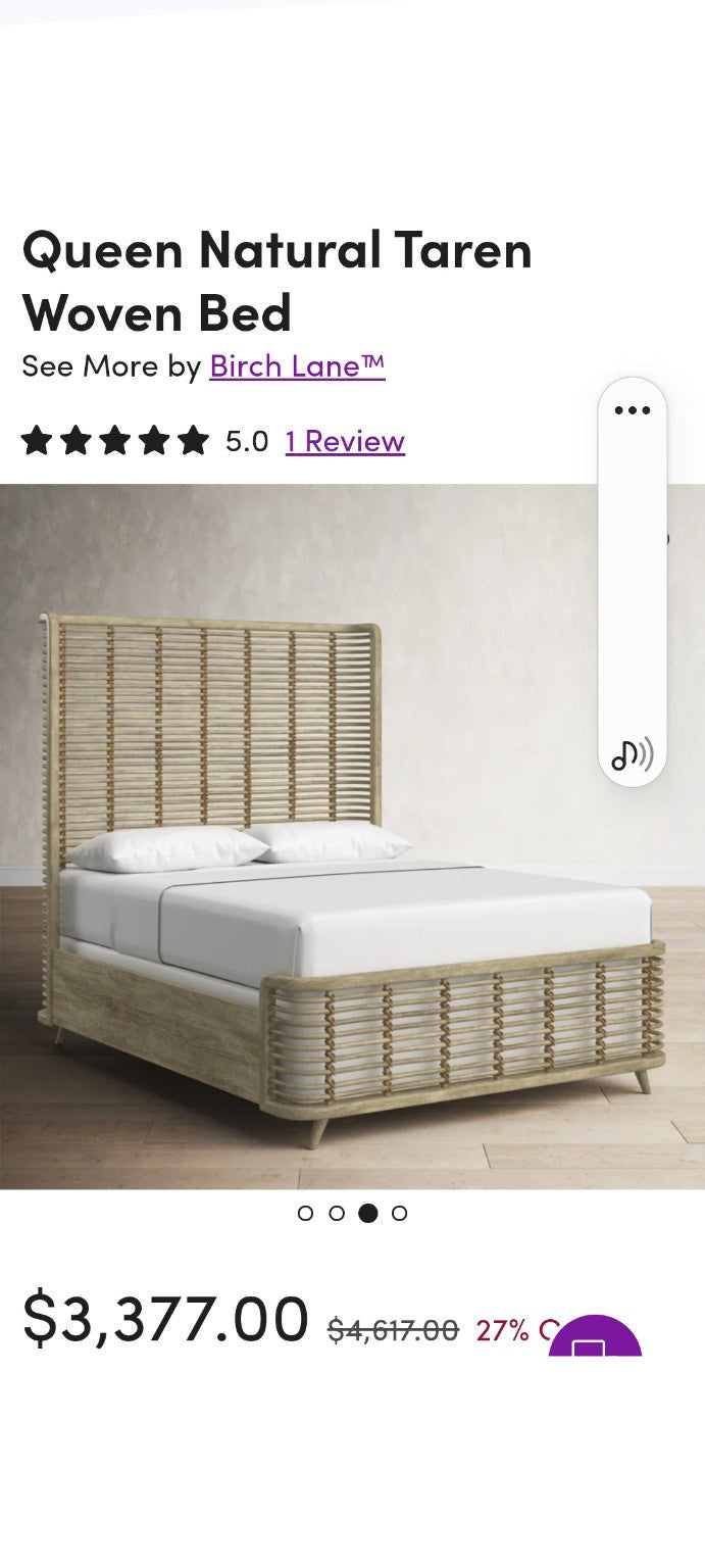 Queen Natural Taren Woven Bed (As-Is)