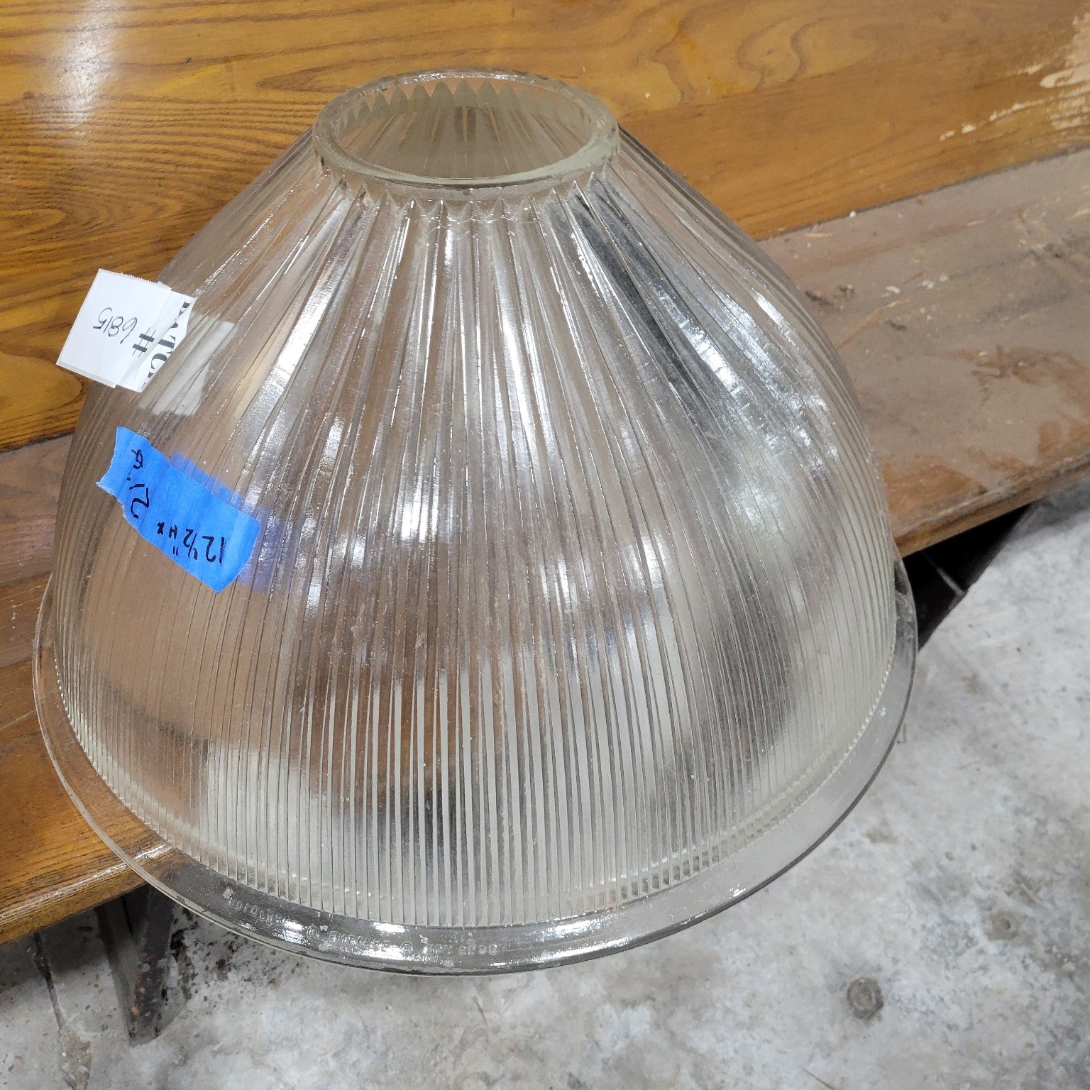 Holophane Ribbed Glass Light Shade