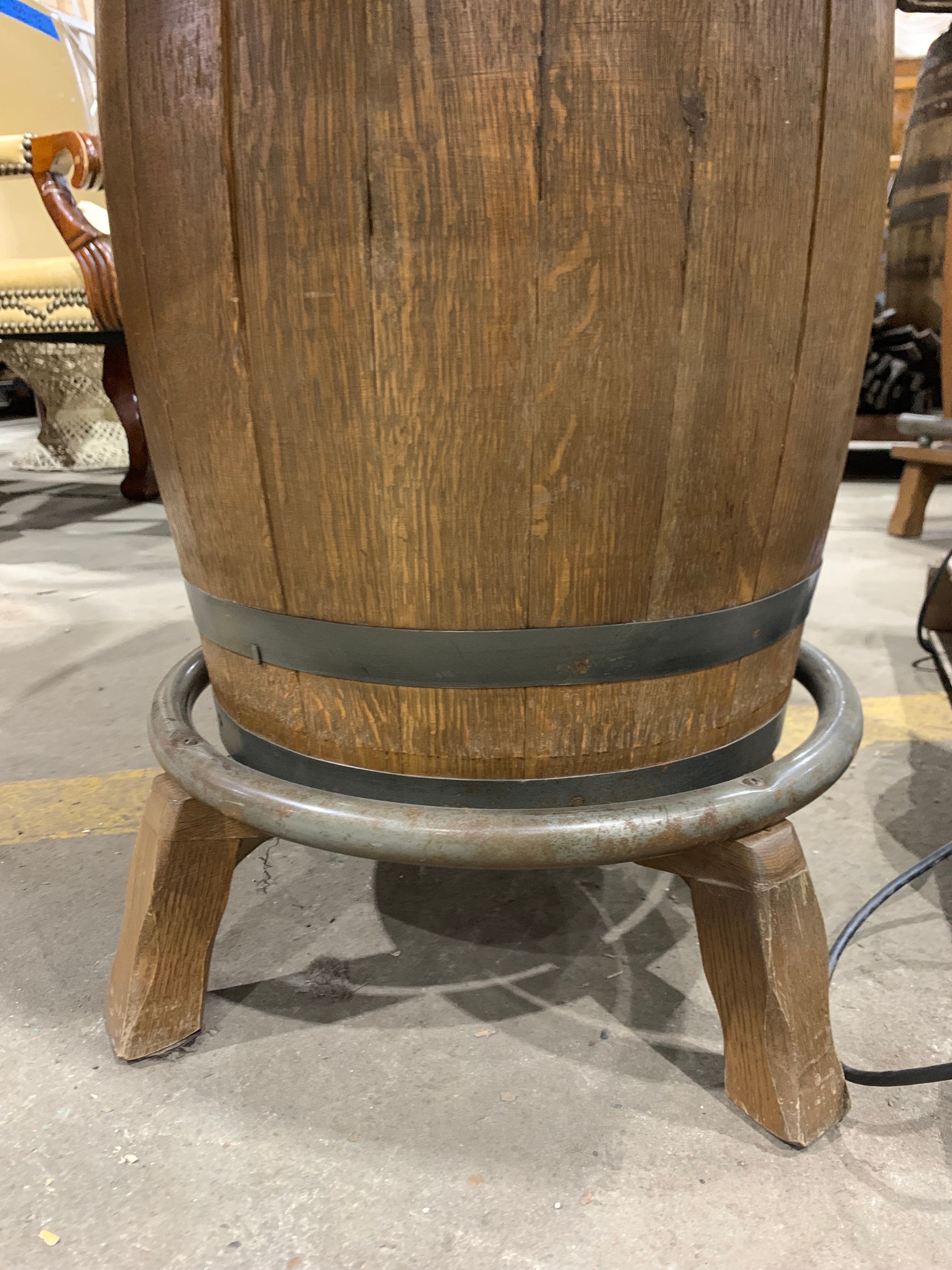 Rustic Whiskey Barrel Table